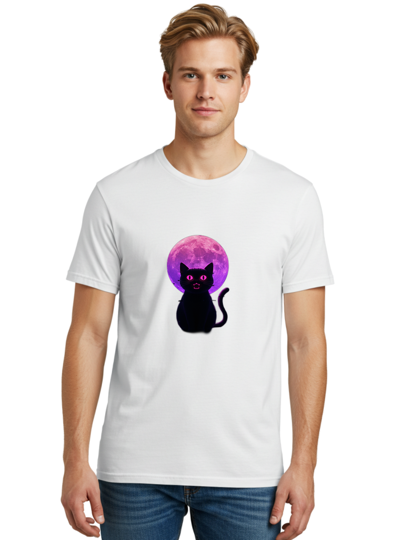 Cat-Under-Purple-Moon Men'S Graphic Tee, 100% Cotton, Comfortable Casual Summer Wear, Machine Washable, Vintage Camera, Old Camera, Antique Camera, Black Camera, Classic Photography, Photography Equipment, Nostalgic Device, Film Camera, Bai647