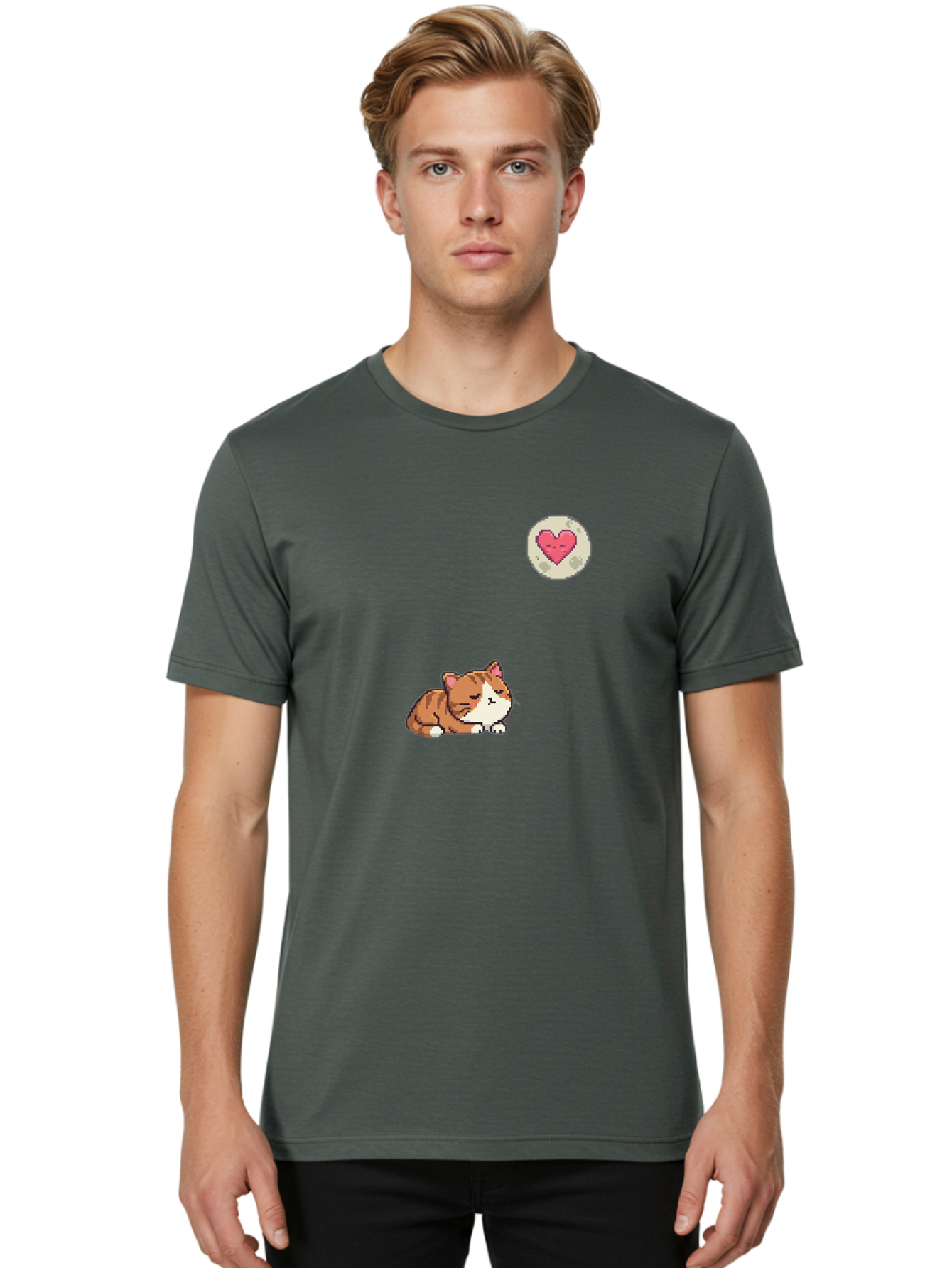 Cat-With-Heart Men'S Graphic Tee, 100% Cotton, Comfortable Casual Summer Wear, Machine Washable, Vintage Camera, Old Camera, Antique Camera, Black Camera, Classic Photography, Photography Equipment, Nostalgic Device, Film Camera, Camera Art Bai648