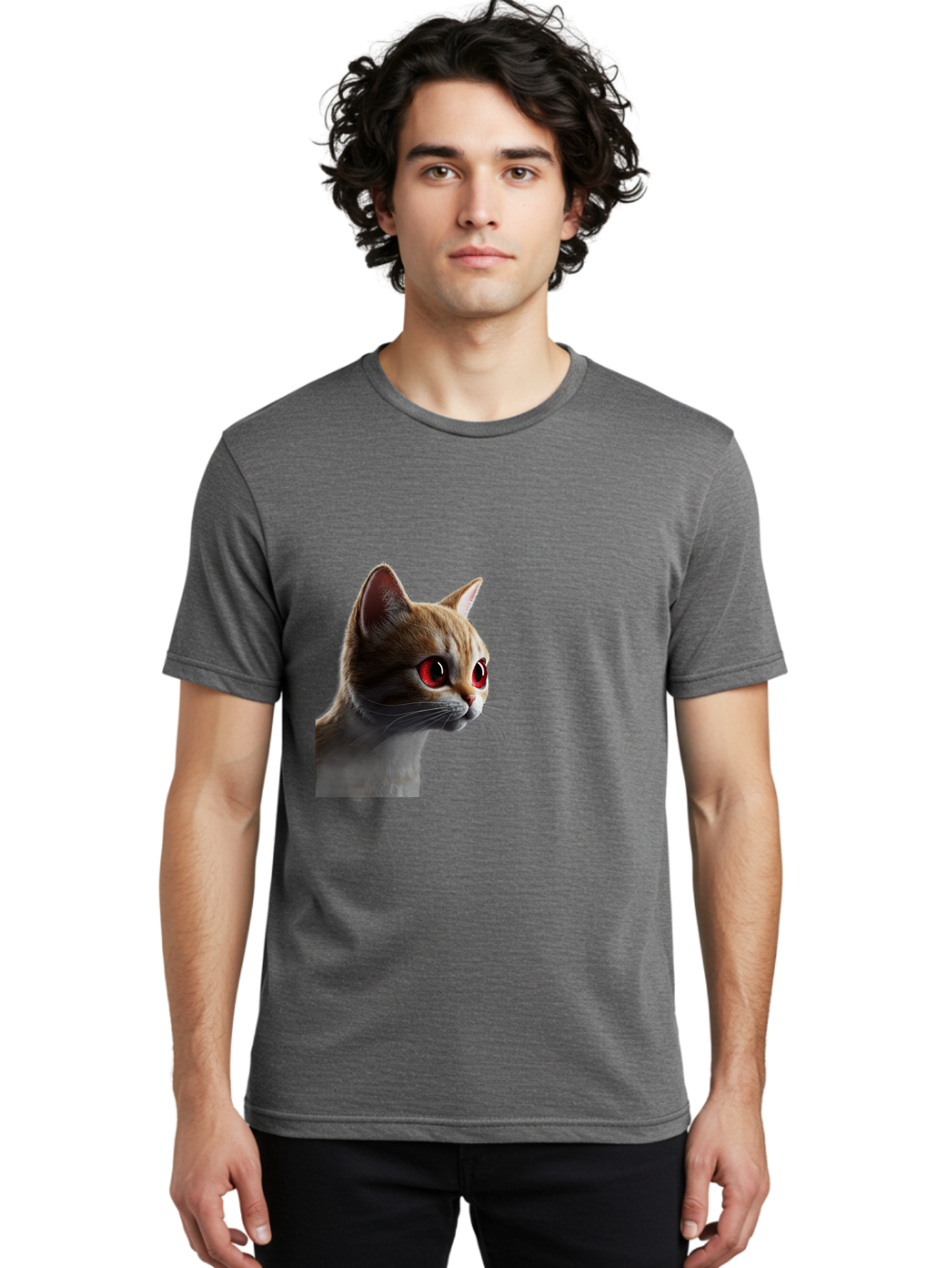 Cat-With-Red-Eyes Men'S Graphic Tee, 100% Cotton, Comfortable Casual Summer Wear, Machine Washable, Vintage Camera, Old Camera, Antique Camera, Black Camera, Classic Photography, Photography Equipment, Nostalgic Device, Film Camera, Camera Art Bai649