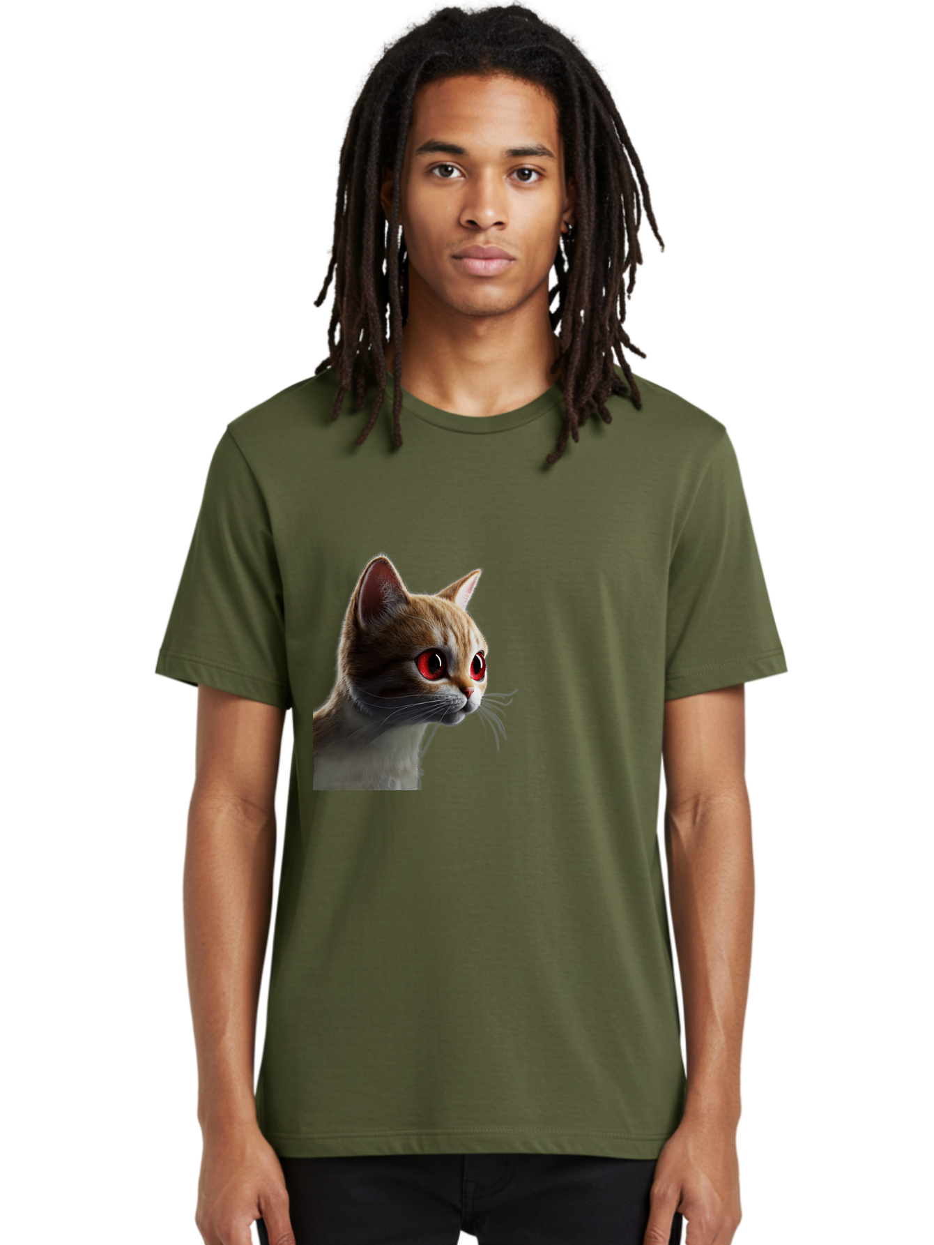 Cat-With-Red-Eyes Men'S Graphic Tee, 100% Cotton, Comfortable Casual Summer Wear, Machine Washable, Vintage Camera, Old Camera, Antique Camera, Black Camera, Classic Photography, Photography Equipment, Nostalgic Device, Film Camera, Camera Art Bai649