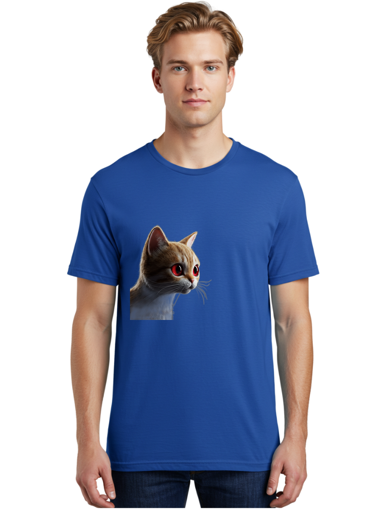 Cat-With-Red-Eyes Men'S Graphic Tee, 100% Cotton, Comfortable Casual Summer Wear, Machine Washable, Vintage Camera, Old Camera, Antique Camera, Black Camera, Classic Photography, Photography Equipment, Nostalgic Device, Film Camera, Camera Art Bai649