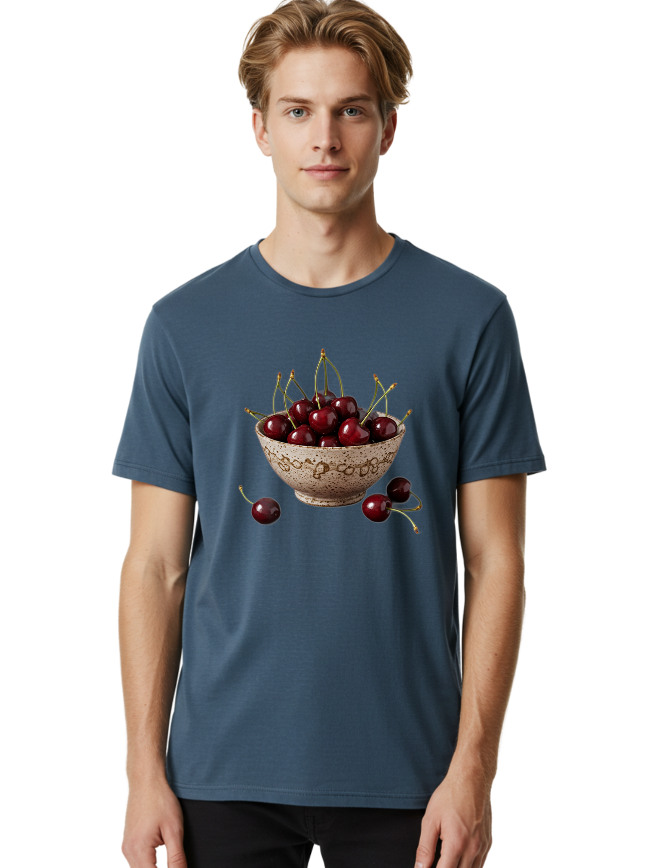 Ceramic-Bowl-Of-Cherries Men'S Graphic Tee, 100% Cotton, Comfortable Casual Summer Wear, Machine Washable, Vintage Camera, Old Camera, Antique Camera, Black Camera, Classic Photography, Photography Equipment, Nostalgic Device, Film Camera, Bai651