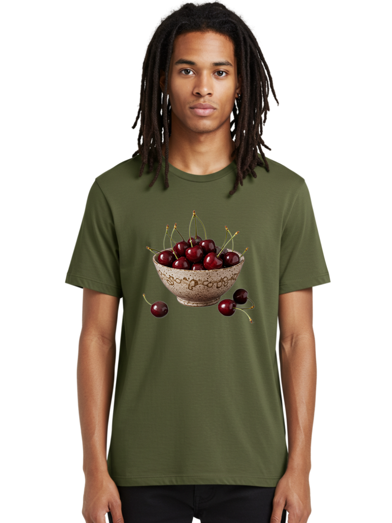 Ceramic-Bowl-Of-Cherries Men'S Graphic Tee, 100% Cotton, Comfortable Casual Summer Wear, Machine Washable, Vintage Camera, Old Camera, Antique Camera, Black Camera, Classic Photography, Photography Equipment, Nostalgic Device, Film Camera, Bai651