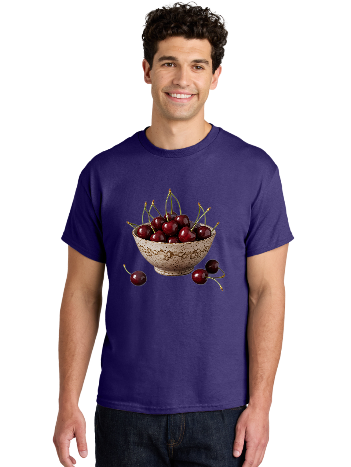 Ceramic-Bowl-Of-Cherries Men'S Graphic Tee, 100% Cotton, Comfortable Casual Summer Wear, Machine Washable, Vintage Camera, Old Camera, Antique Camera, Black Camera, Classic Photography, Photography Equipment, Nostalgic Device, Film Camera, Bai651