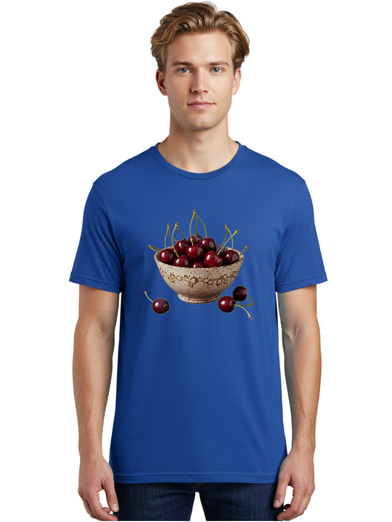 Ceramic-Bowl-Of-Cherries Men'S Graphic Tee, 100% Cotton, Comfortable Casual Summer Wear, Machine Washable, Vintage Camera, Old Camera, Antique Camera, Black Camera, Classic Photography, Photography Equipment, Nostalgic Device, Film Camera, Bai651