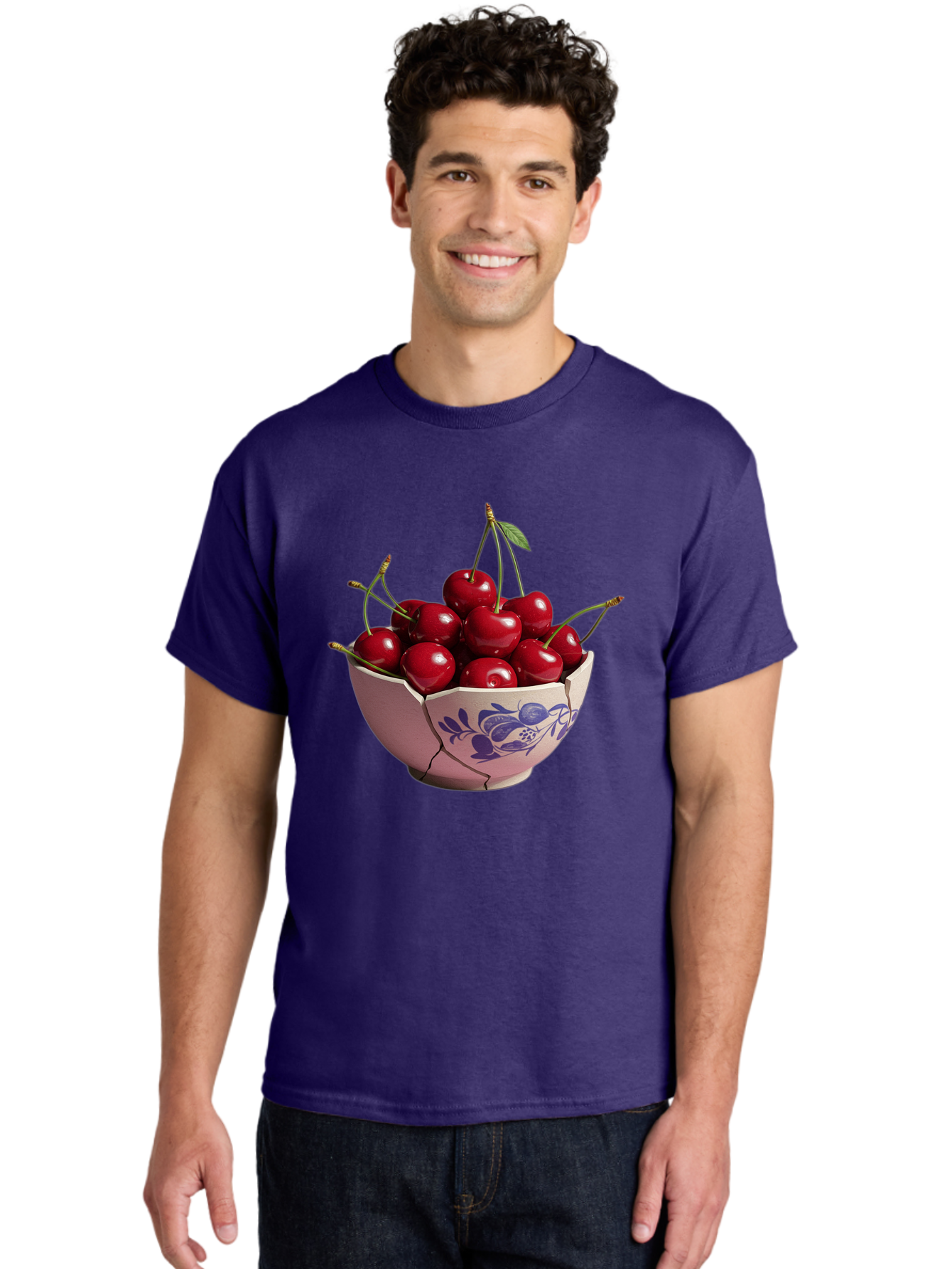 Ceramic-Bowl-With-Cherries-1 Men'S Graphic Tee, 100% Cotton, Comfortable Casual Summer Wear, Machine Washable, Vintage Camera, Old Camera, Antique Camera, Black Camera, Classic Photography, Photography Equipment, Nostalgic Device, Film Camera, Bai652