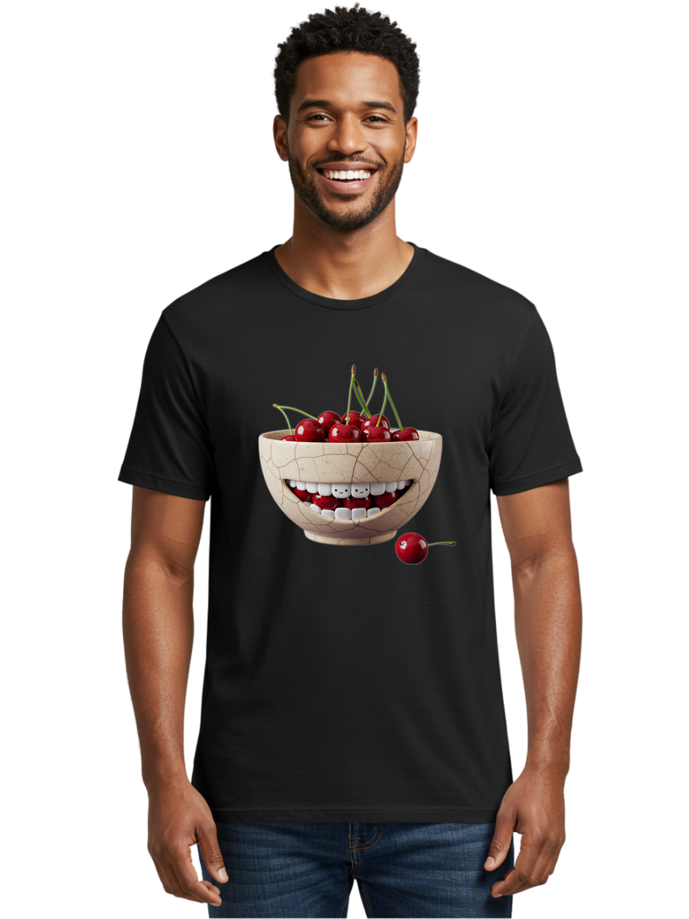 Ceramic-Bowl-With-Cherries Men'S Graphic Tee, 100% Cotton, Comfortable Casual Summer Wear, Machine Washable, Vintage Camera, Old Camera, Antique Camera, Black Camera, Classic Photography, Photography Equipment, Nostalgic Device, Film Camera, Bai653