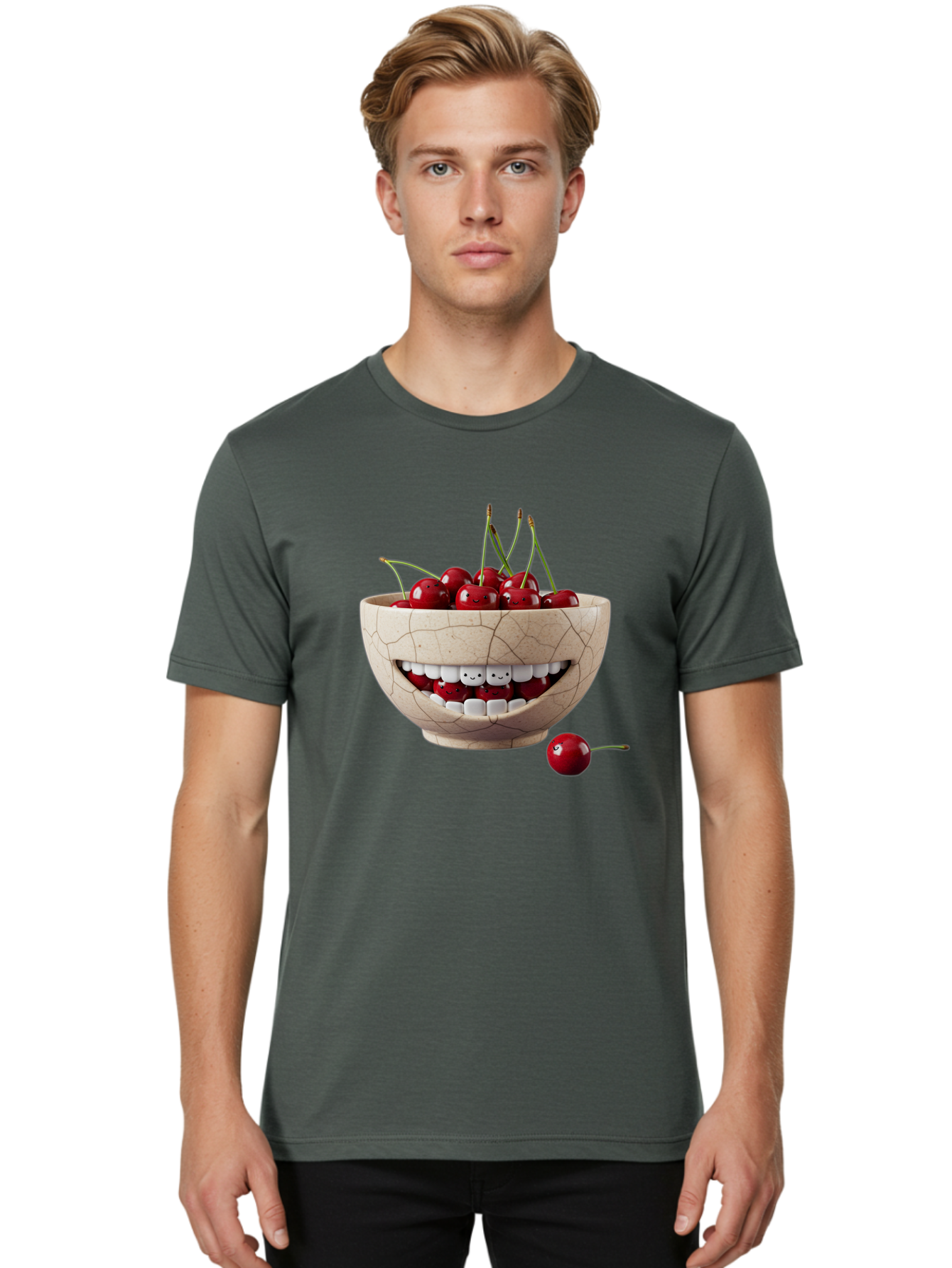 Ceramic-Bowl-With-Cherries Men'S Graphic Tee, 100% Cotton, Comfortable Casual Summer Wear, Machine Washable, Vintage Camera, Old Camera, Antique Camera, Black Camera, Classic Photography, Photography Equipment, Nostalgic Device, Film Camera, Bai653