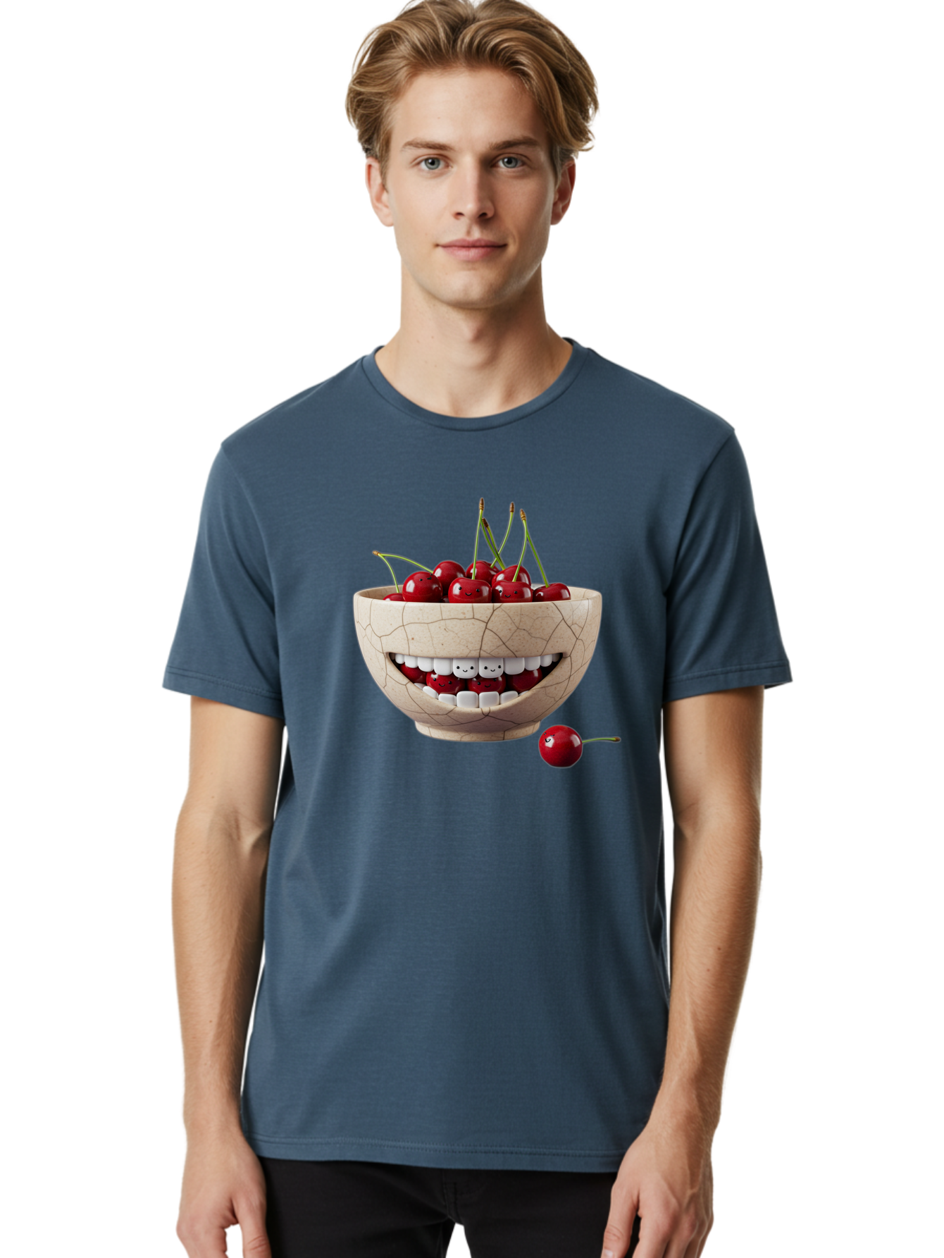 Ceramic-Bowl-With-Cherries Men'S Graphic Tee, 100% Cotton, Comfortable Casual Summer Wear, Machine Washable, Vintage Camera, Old Camera, Antique Camera, Black Camera, Classic Photography, Photography Equipment, Nostalgic Device, Film Camera, Bai653
