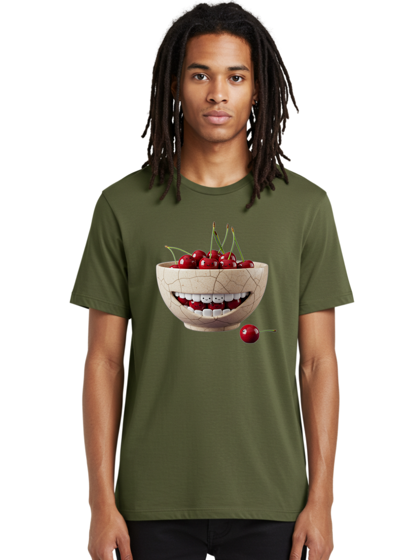 Ceramic-Bowl-With-Cherries Men'S Graphic Tee, 100% Cotton, Comfortable Casual Summer Wear, Machine Washable, Vintage Camera, Old Camera, Antique Camera, Black Camera, Classic Photography, Photography Equipment, Nostalgic Device, Film Camera, Bai653