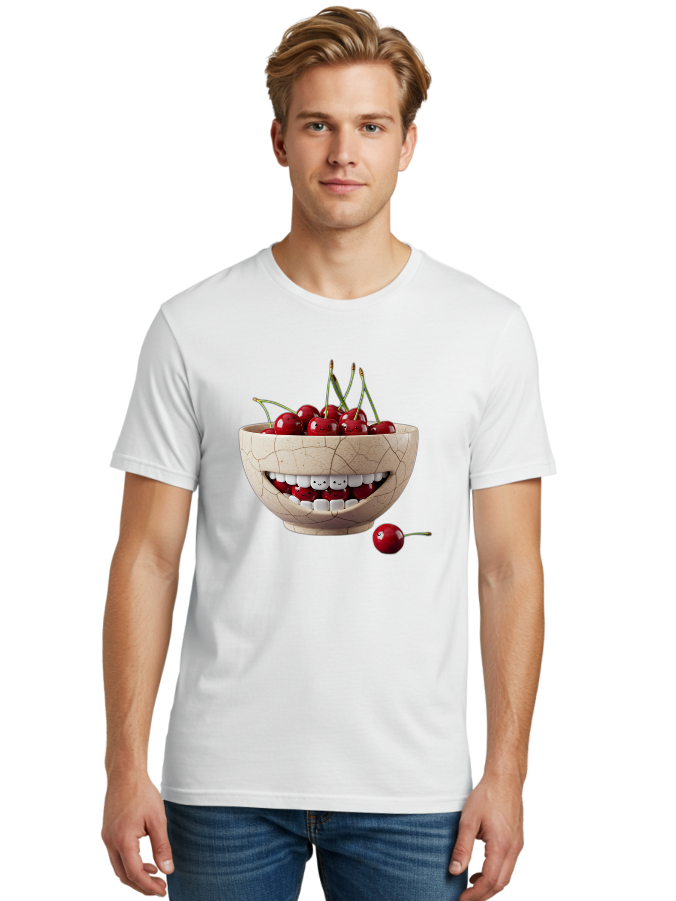 Ceramic-Bowl-With-Cherries Men'S Graphic Tee, 100% Cotton, Comfortable Casual Summer Wear, Machine Washable, Vintage Camera, Old Camera, Antique Camera, Black Camera, Classic Photography, Photography Equipment, Nostalgic Device, Film Camera, Bai653