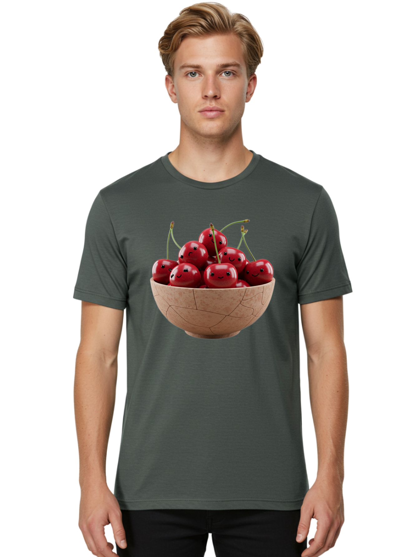 Cherries-1 Men'S Graphic Tee, 100% Cotton, Comfortable Casual Summer Wear, Machine Washable, Vintage Camera, Old Camera, Antique Camera, Black Camera, Classic Photography, Photography Equipment, Nostalgic Device, Film Camera, Camera Art Bai654