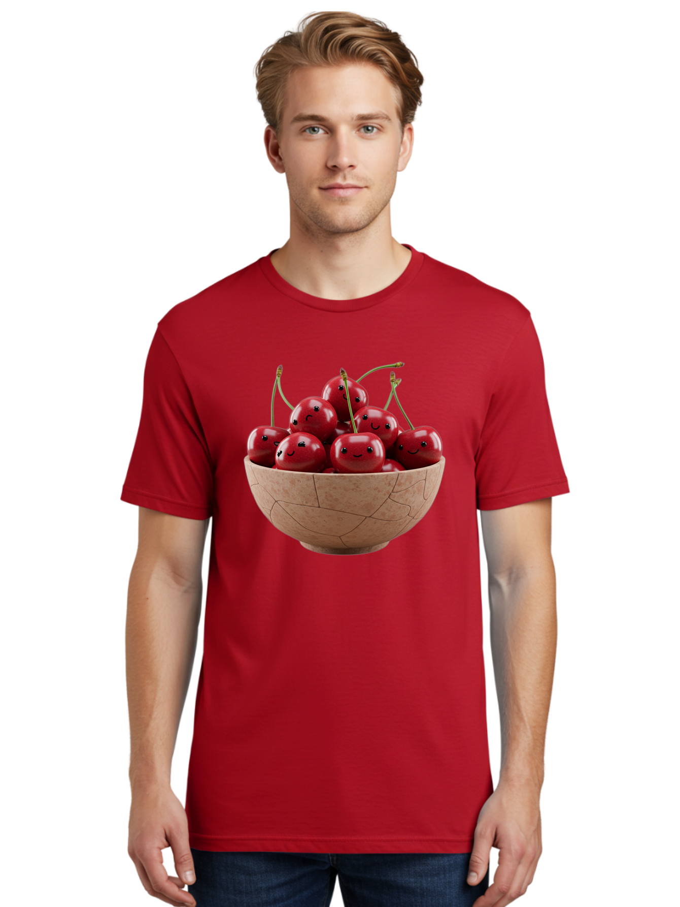 Cherries-1 Men'S Graphic Tee, 100% Cotton, Comfortable Casual Summer Wear, Machine Washable, Vintage Camera, Old Camera, Antique Camera, Black Camera, Classic Photography, Photography Equipment, Nostalgic Device, Film Camera, Camera Art Bai654