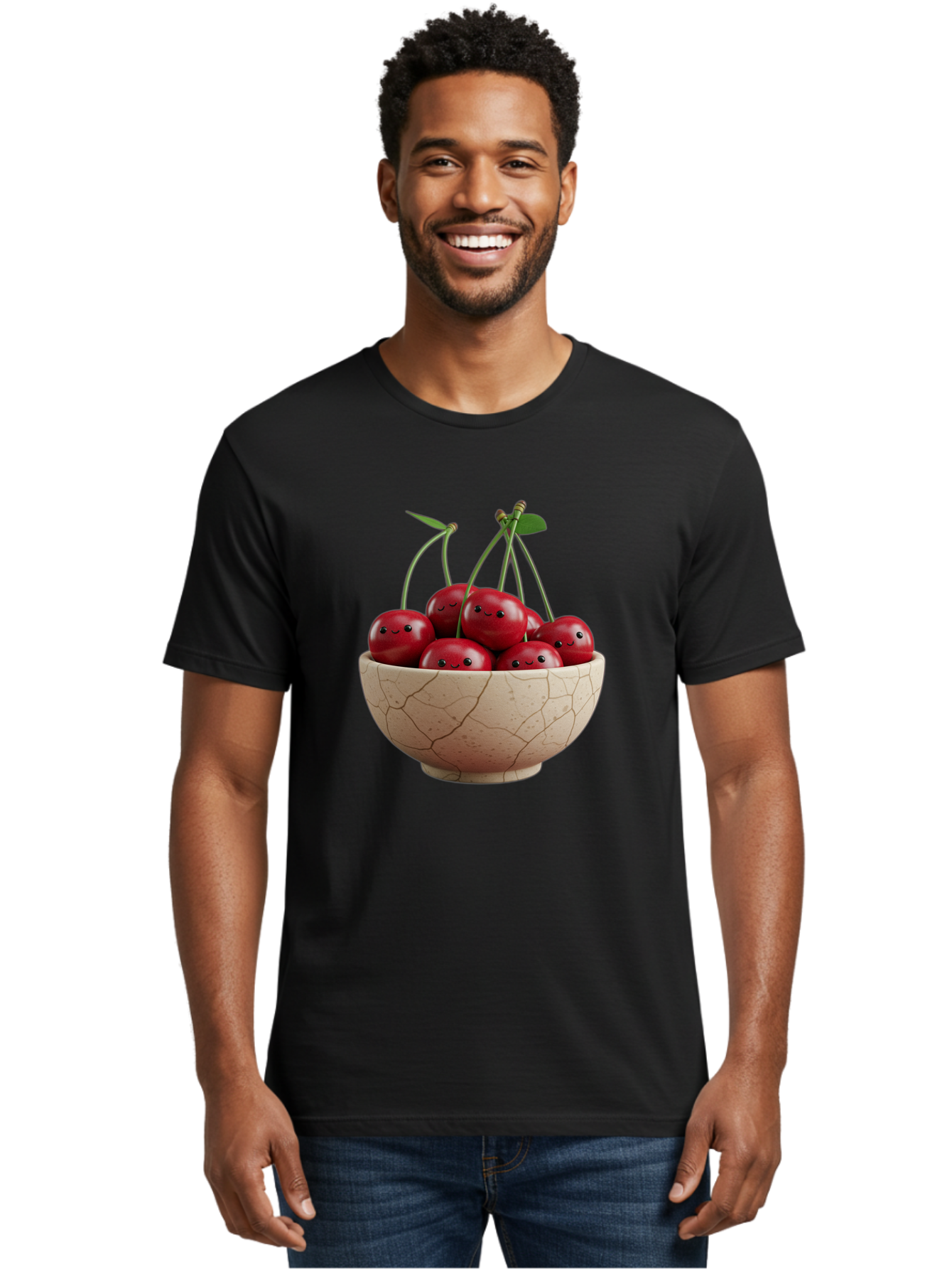 Cherries-2 Men'S Graphic Tee, 100% Cotton, Comfortable Casual Summer Wear, Machine Washable, Vintage Camera, Old Camera, Antique Camera, Black Camera, Classic Photography, Photography Equipment, Nostalgic Device, Film Camera, Camera Art Bai655