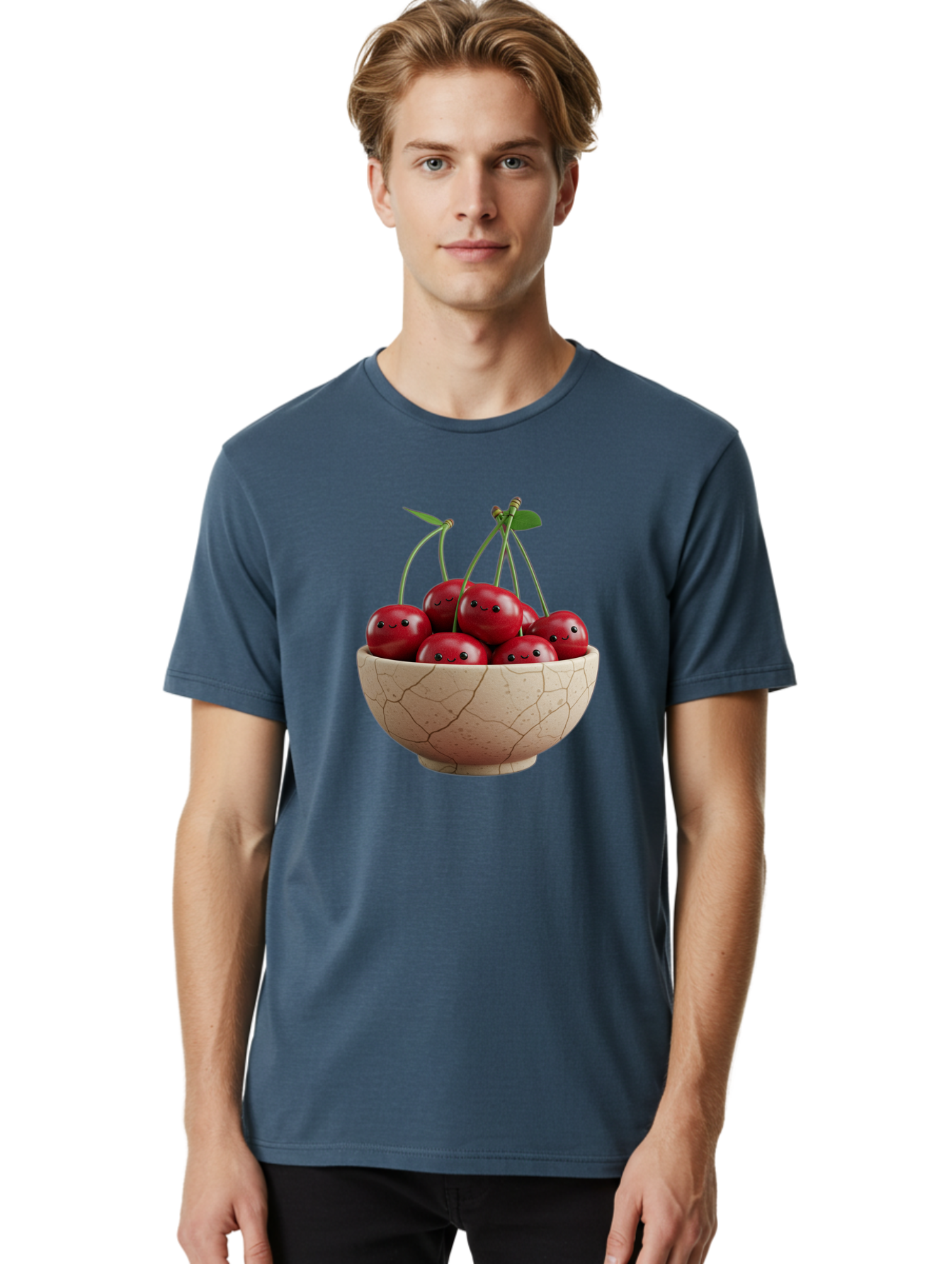 Cherries-2 Men'S Graphic Tee, 100% Cotton, Comfortable Casual Summer Wear, Machine Washable, Vintage Camera, Old Camera, Antique Camera, Black Camera, Classic Photography, Photography Equipment, Nostalgic Device, Film Camera, Camera Art Bai655