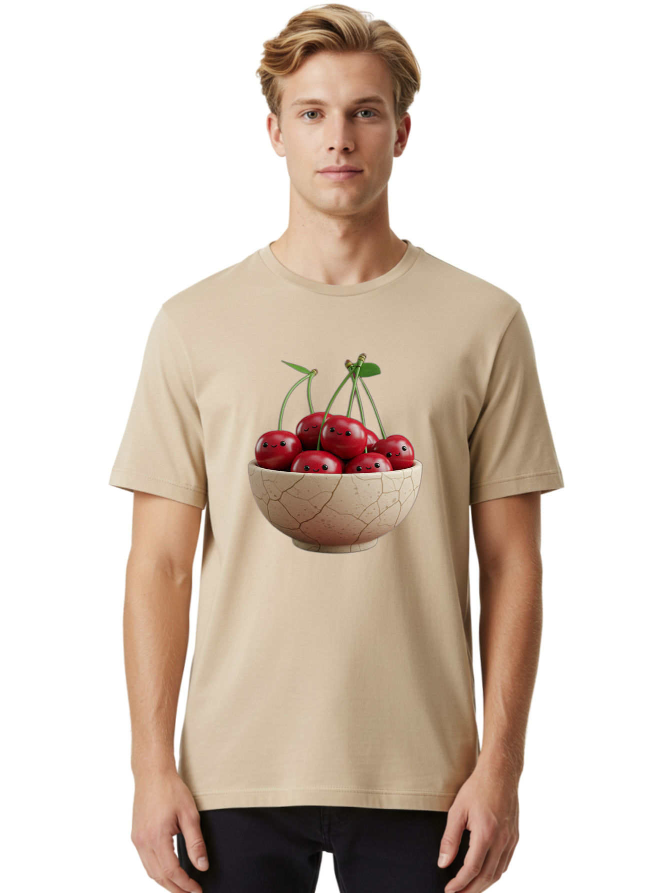 Cherries-2 Men'S Graphic Tee, 100% Cotton, Comfortable Casual Summer Wear, Machine Washable, Vintage Camera, Old Camera, Antique Camera, Black Camera, Classic Photography, Photography Equipment, Nostalgic Device, Film Camera, Camera Art Bai655