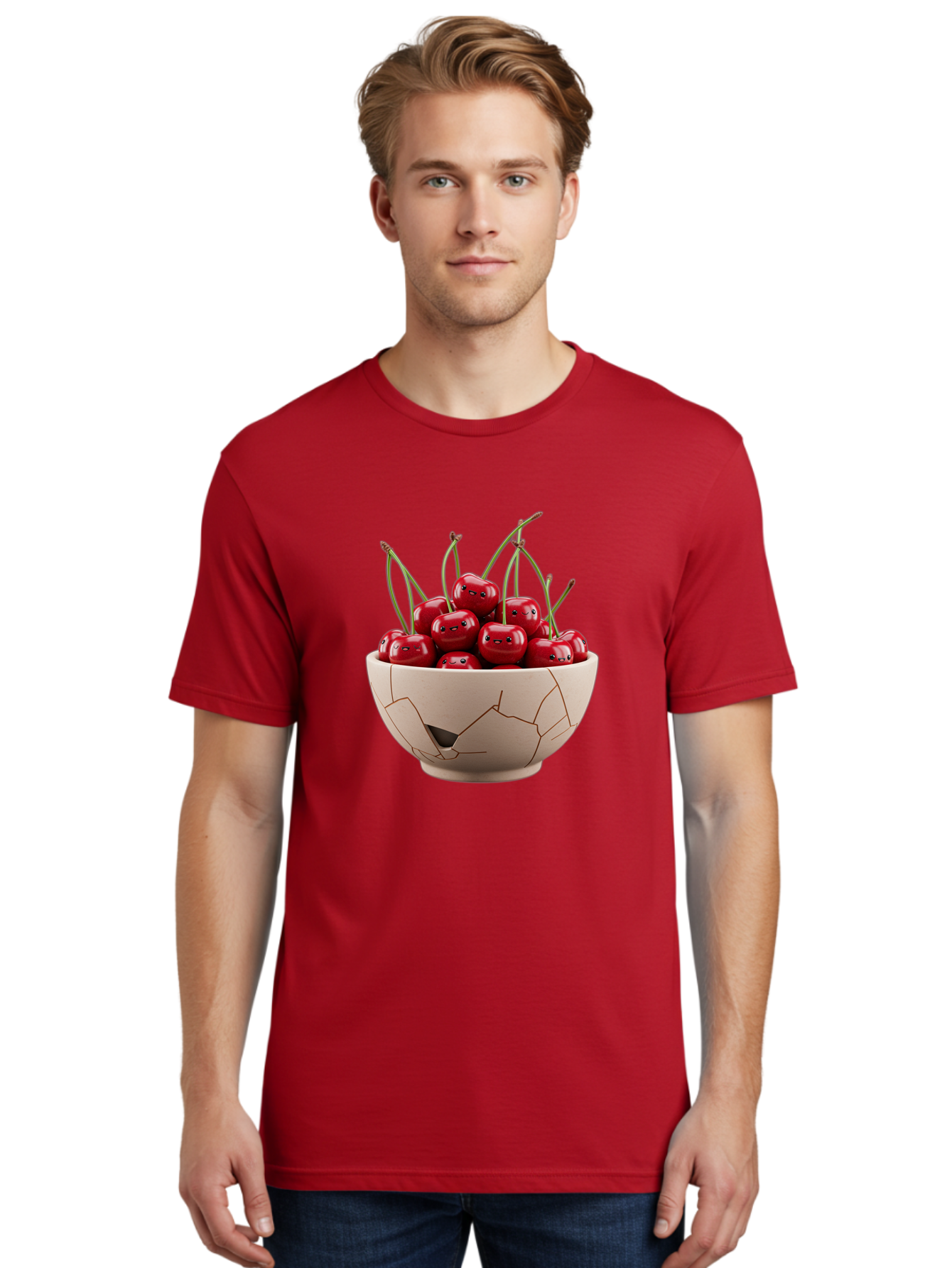 Cherries-3 Men'S Graphic Tee, 100% Cotton, Comfortable Casual Summer Wear, Machine Washable, Vintage Camera, Old Camera, Antique Camera, Black Camera, Classic Photography, Photography Equipment, Nostalgic Device, Film Camera, Camera Art Bai656