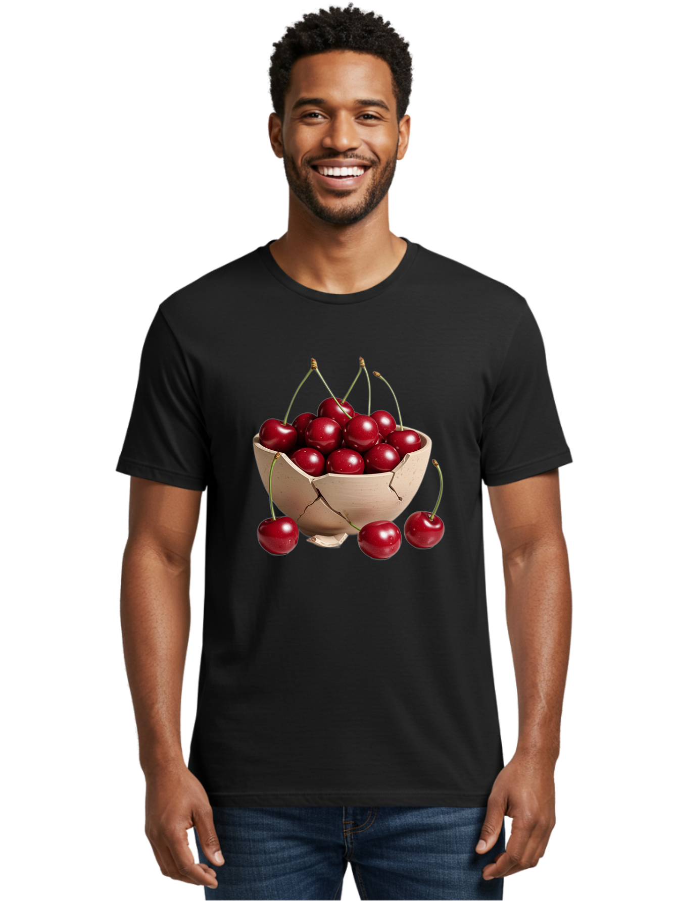 Cherries-4 Men'S Graphic Tee, 100% Cotton, Comfortable Casual Summer Wear, Machine Washable, Vintage Camera, Old Camera, Antique Camera, Black Camera, Classic Photography, Photography Equipment, Nostalgic Device, Film Camera, Camera Art Bai657