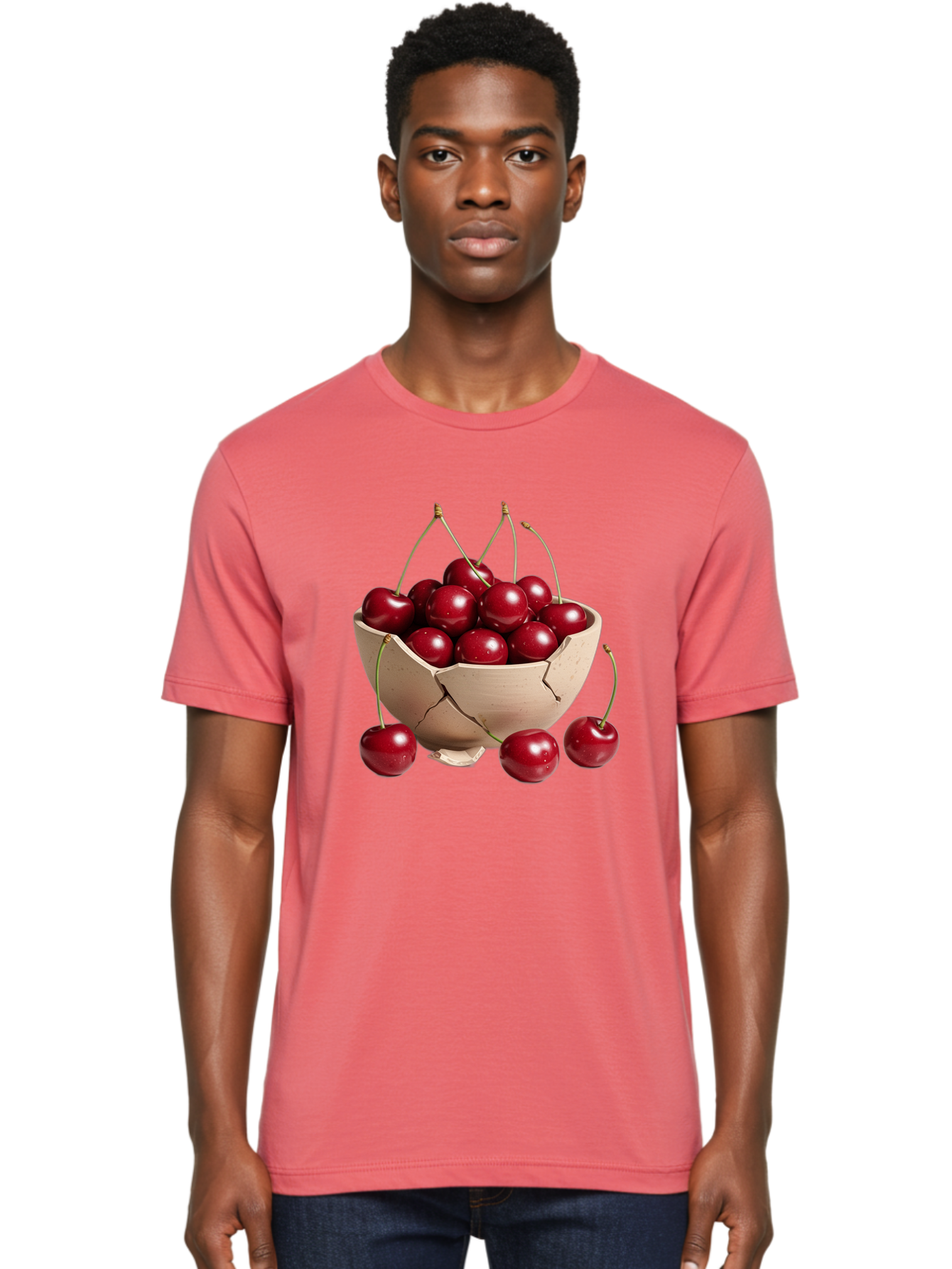 Cherries-4 Men'S Graphic Tee, 100% Cotton, Comfortable Casual Summer Wear, Machine Washable, Vintage Camera, Old Camera, Antique Camera, Black Camera, Classic Photography, Photography Equipment, Nostalgic Device, Film Camera, Camera Art Bai657