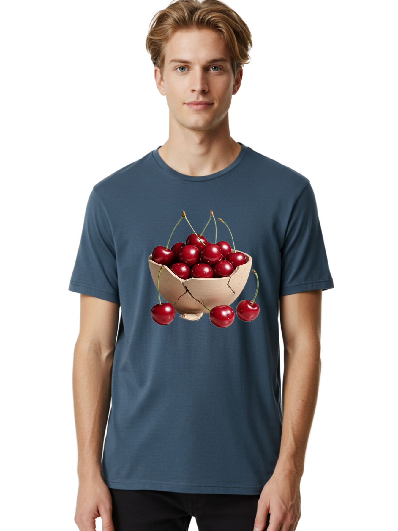 Cherries-4 Men'S Graphic Tee, 100% Cotton, Comfortable Casual Summer Wear, Machine Washable, Vintage Camera, Old Camera, Antique Camera, Black Camera, Classic Photography, Photography Equipment, Nostalgic Device, Film Camera, Camera Art Bai657