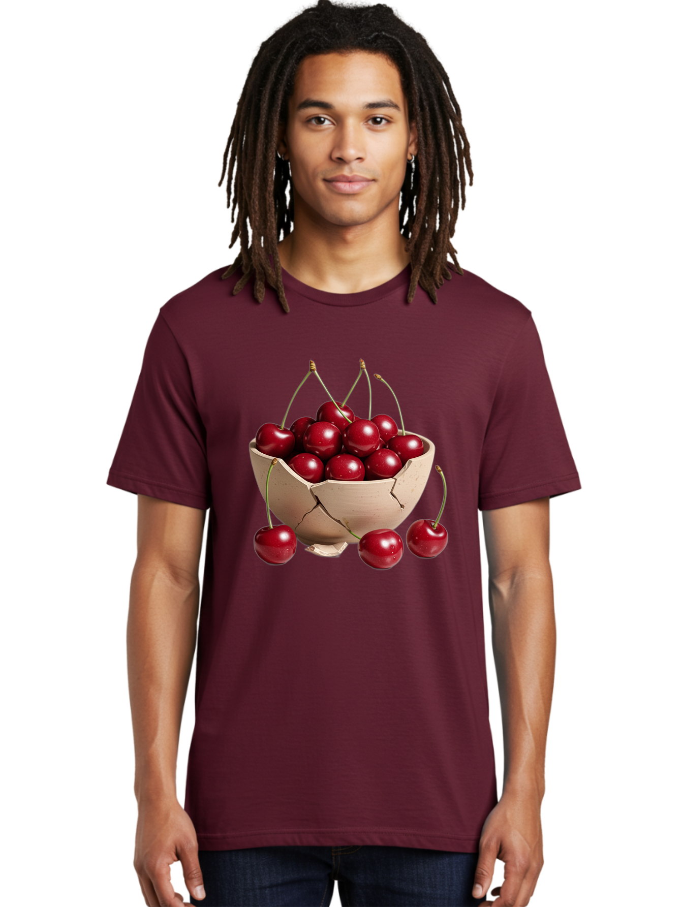 Cherries-4 Men'S Graphic Tee, 100% Cotton, Comfortable Casual Summer Wear, Machine Washable, Vintage Camera, Old Camera, Antique Camera, Black Camera, Classic Photography, Photography Equipment, Nostalgic Device, Film Camera, Camera Art Bai657