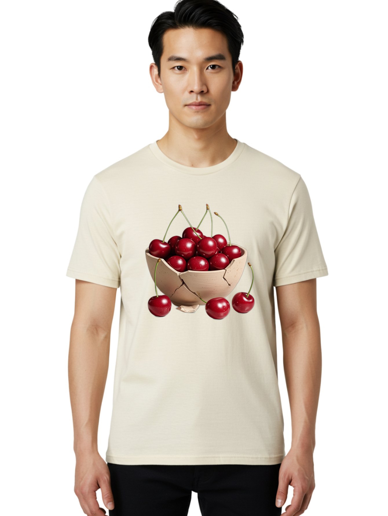 Cherries-4 Men'S Graphic Tee, 100% Cotton, Comfortable Casual Summer Wear, Machine Washable, Vintage Camera, Old Camera, Antique Camera, Black Camera, Classic Photography, Photography Equipment, Nostalgic Device, Film Camera, Camera Art Bai657