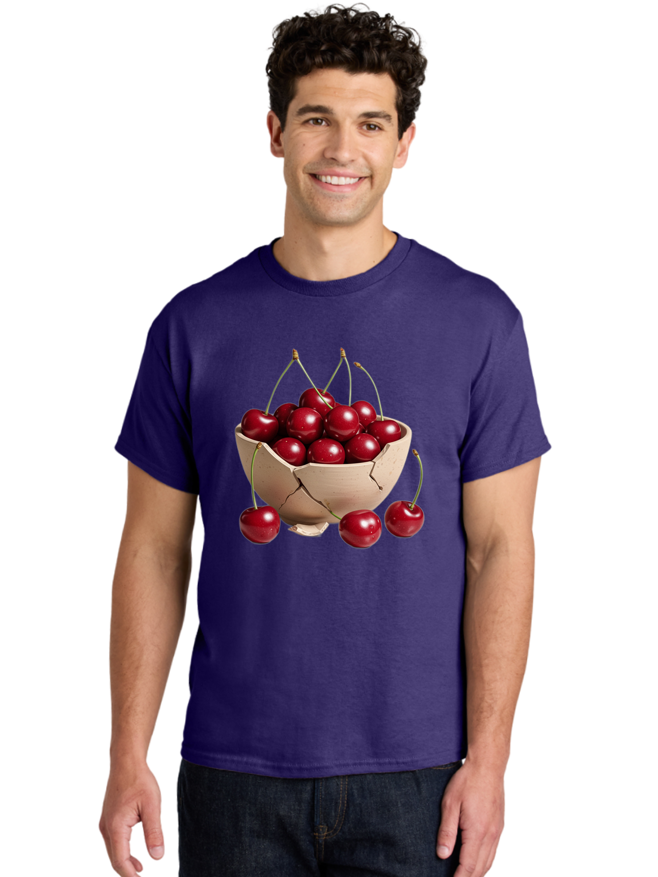 Cherries-4 Men'S Graphic Tee, 100% Cotton, Comfortable Casual Summer Wear, Machine Washable, Vintage Camera, Old Camera, Antique Camera, Black Camera, Classic Photography, Photography Equipment, Nostalgic Device, Film Camera, Camera Art Bai657