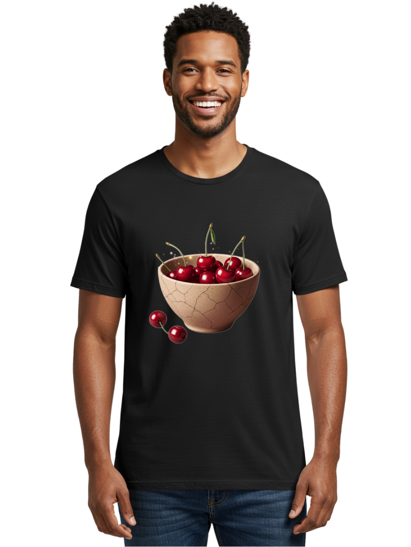 Cherries-5 Men'S Graphic Tee, 100% Cotton, Comfortable Casual Summer Wear, Machine Washable, Vintage Camera, Old Camera, Antique Camera, Black Camera, Classic Photography, Photography Equipment, Nostalgic Device, Film Camera, Camera Art Bai658