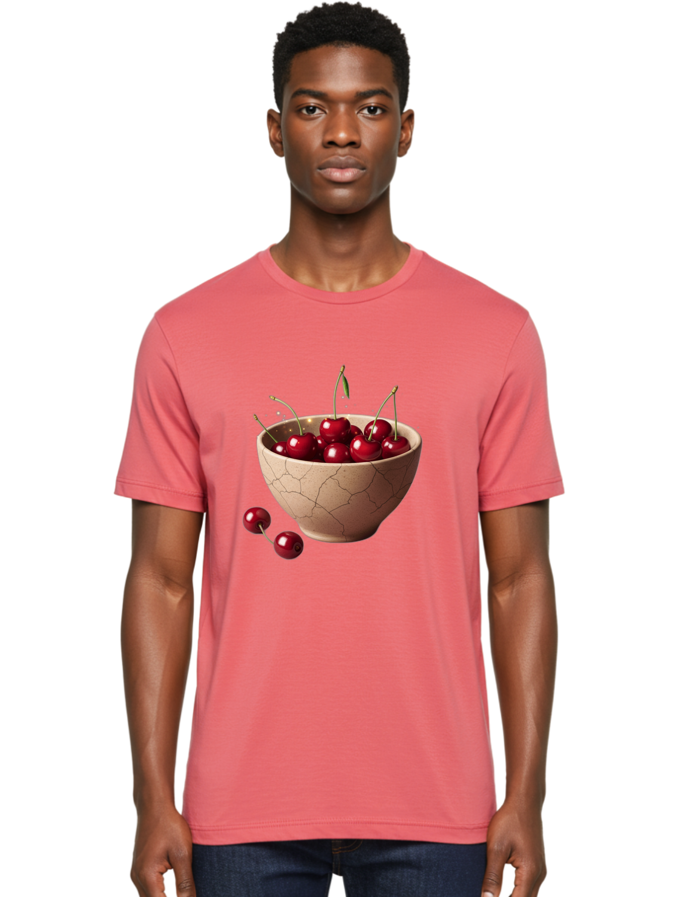 Cherries-5 Men'S Graphic Tee, 100% Cotton, Comfortable Casual Summer Wear, Machine Washable, Vintage Camera, Old Camera, Antique Camera, Black Camera, Classic Photography, Photography Equipment, Nostalgic Device, Film Camera, Camera Art Bai658