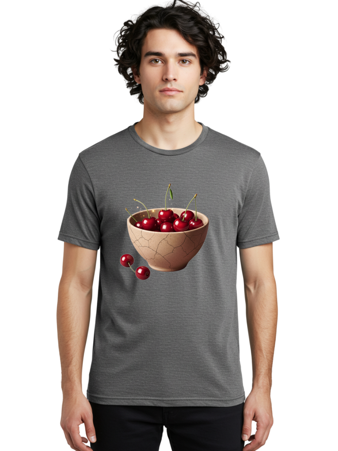 Cherries-5 Men'S Graphic Tee, 100% Cotton, Comfortable Casual Summer Wear, Machine Washable, Vintage Camera, Old Camera, Antique Camera, Black Camera, Classic Photography, Photography Equipment, Nostalgic Device, Film Camera, Camera Art Bai658