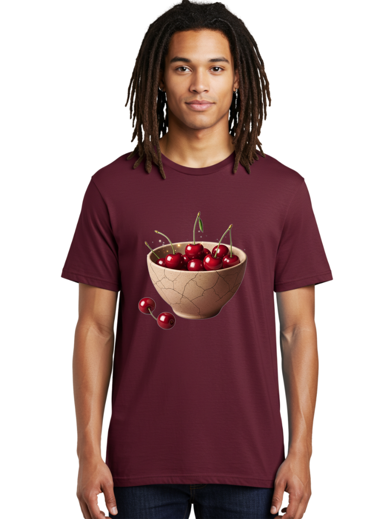 Cherries-5 Men'S Graphic Tee, 100% Cotton, Comfortable Casual Summer Wear, Machine Washable, Vintage Camera, Old Camera, Antique Camera, Black Camera, Classic Photography, Photography Equipment, Nostalgic Device, Film Camera, Camera Art Bai658