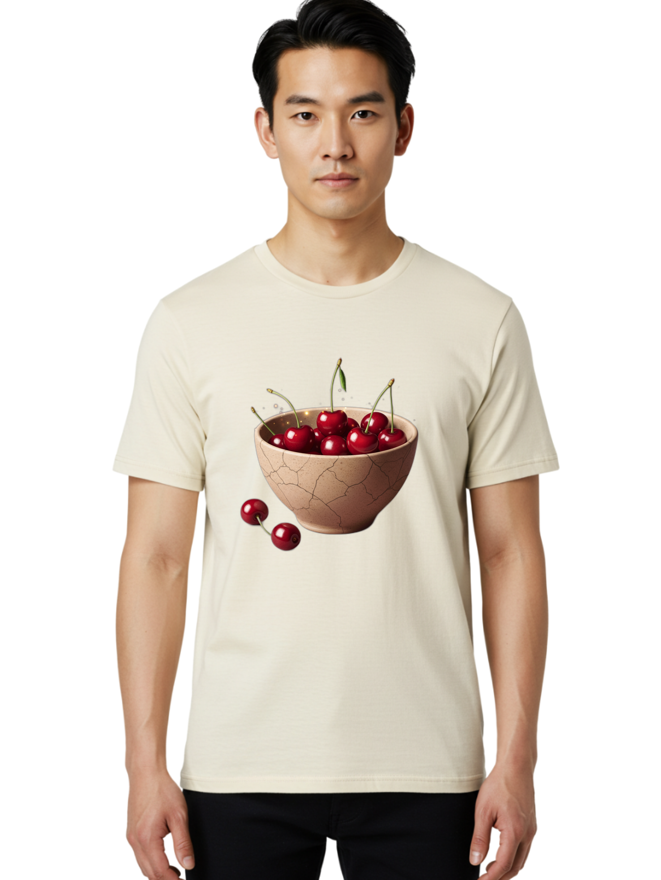 Cherries-5 Men'S Graphic Tee, 100% Cotton, Comfortable Casual Summer Wear, Machine Washable, Vintage Camera, Old Camera, Antique Camera, Black Camera, Classic Photography, Photography Equipment, Nostalgic Device, Film Camera, Camera Art Bai658