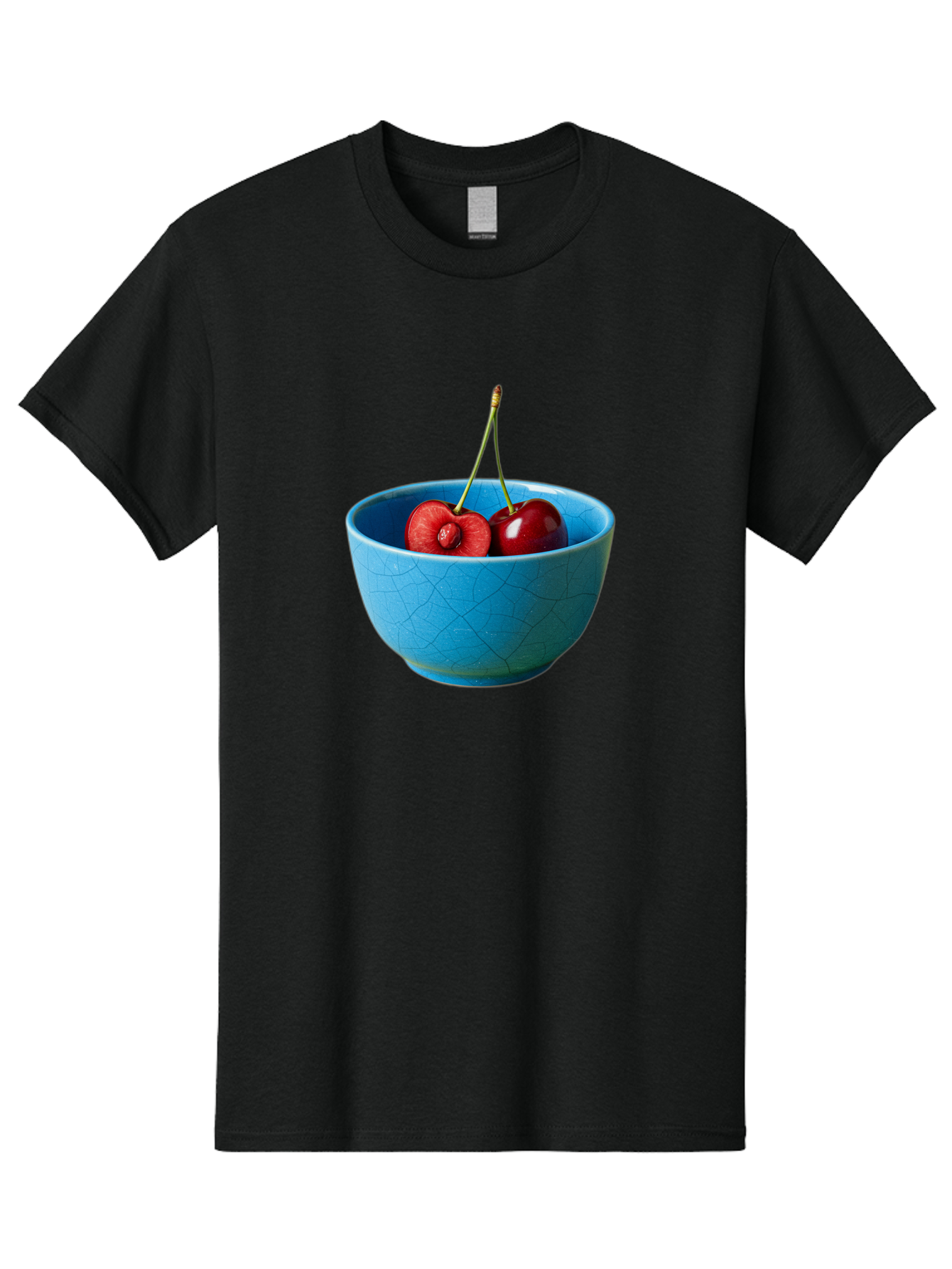 Cherries-Bowl-1 Men'S Graphic Tee, 100% Cotton, Comfortable Casual Summer Wear, Machine Washable, Vintage Camera, Old Camera, Antique Camera, Black Camera, Classic Photography, Photography Equipment, Nostalgic Device, Film Camera, Camera Art Bai659