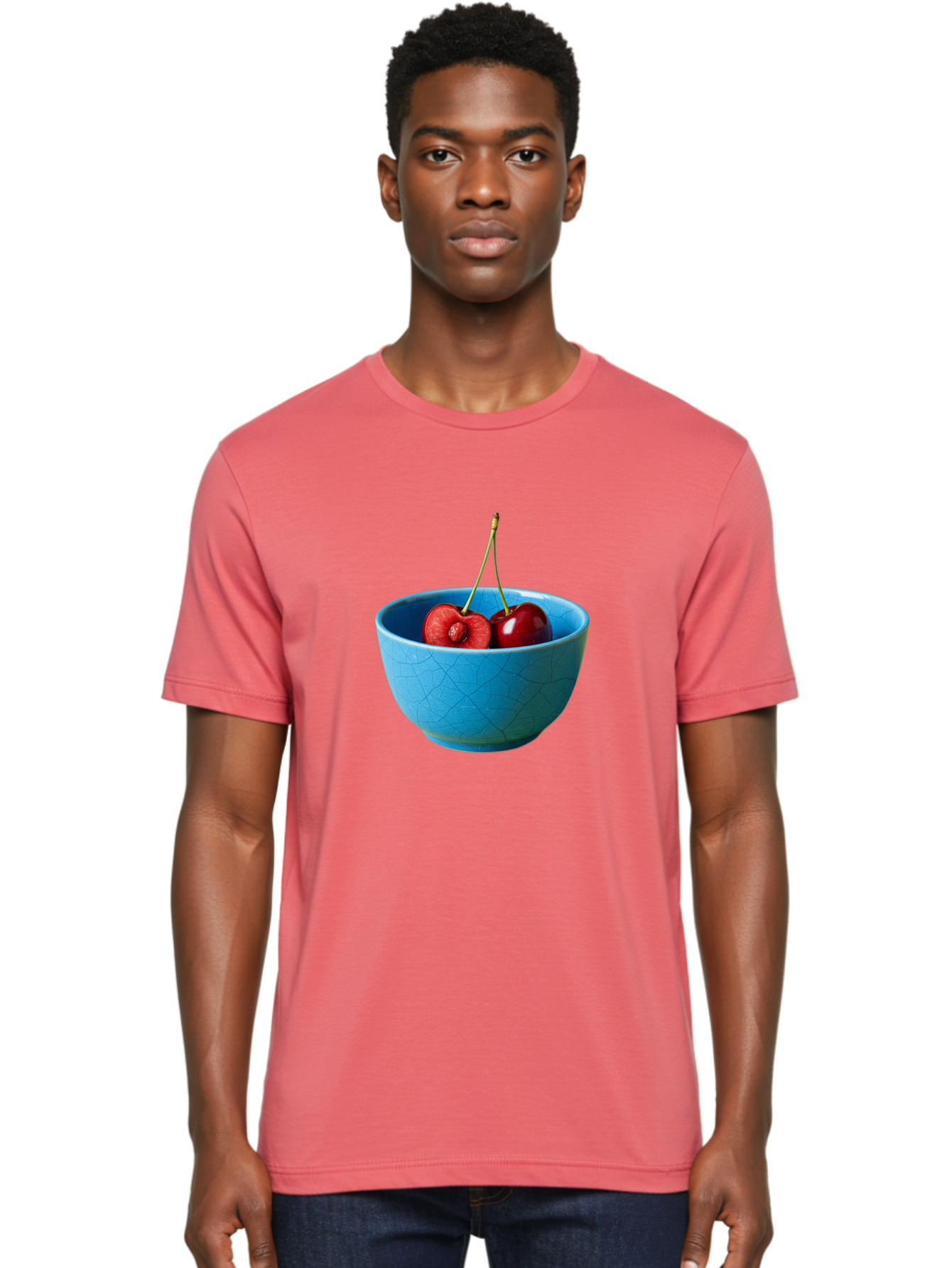 Cherries-Bowl-1 Men'S Graphic Tee, 100% Cotton, Comfortable Casual Summer Wear, Machine Washable, Vintage Camera, Old Camera, Antique Camera, Black Camera, Classic Photography, Photography Equipment, Nostalgic Device, Film Camera, Camera Art Bai659