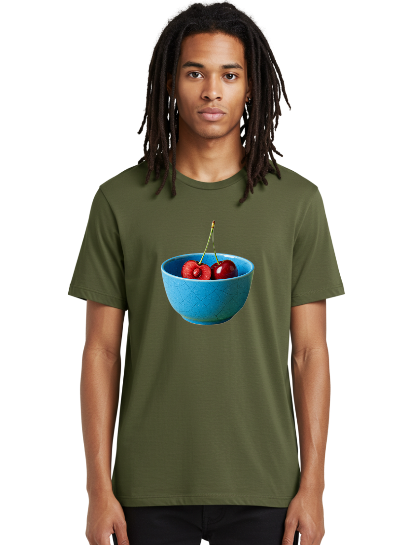 Cherries-Bowl-1 Men'S Graphic Tee, 100% Cotton, Comfortable Casual Summer Wear, Machine Washable, Vintage Camera, Old Camera, Antique Camera, Black Camera, Classic Photography, Photography Equipment, Nostalgic Device, Film Camera, Camera Art Bai659