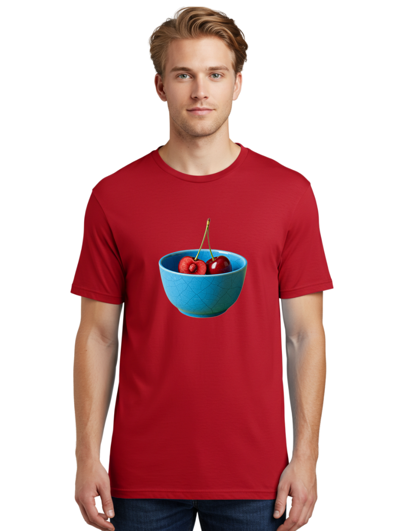 Cherries-Bowl-1 Men'S Graphic Tee, 100% Cotton, Comfortable Casual Summer Wear, Machine Washable, Vintage Camera, Old Camera, Antique Camera, Black Camera, Classic Photography, Photography Equipment, Nostalgic Device, Film Camera, Camera Art Bai659