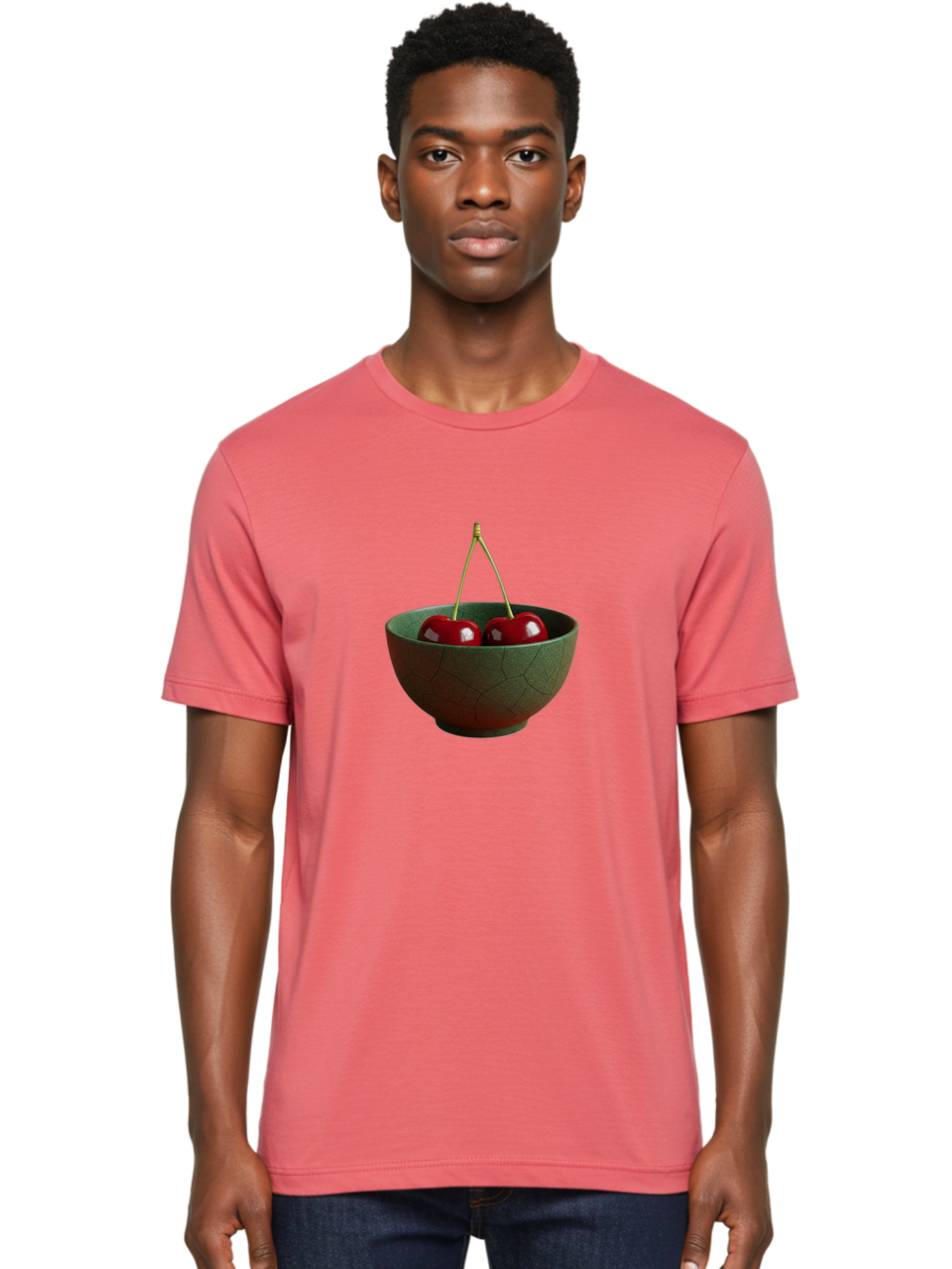 Cherries-Bowl Men'S Graphic Tee, 100% Cotton, Comfortable Casual Summer Wear, Machine Washable, Vintage Camera, Old Camera, Antique Camera, Black Camera, Classic Photography, Photography Equipment, Nostalgic Device, Film Camera, Camera Art Bai661