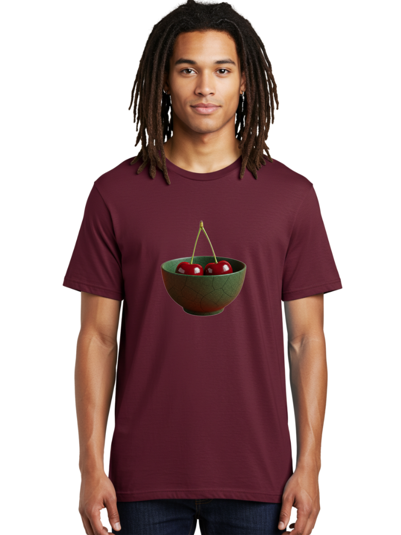 Cherries-Bowl Men'S Graphic Tee, 100% Cotton, Comfortable Casual Summer Wear, Machine Washable, Vintage Camera, Old Camera, Antique Camera, Black Camera, Classic Photography, Photography Equipment, Nostalgic Device, Film Camera, Camera Art Bai661