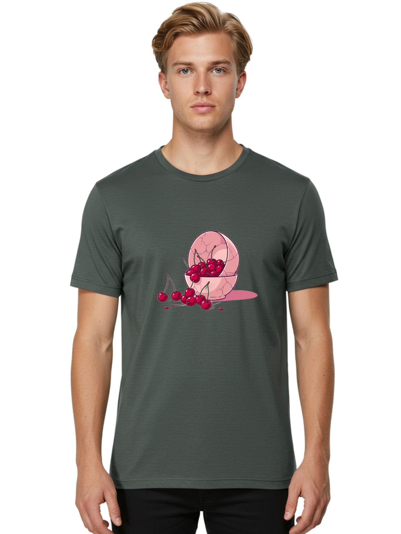 Cherries-Filling-Egg-Shell Men'S Graphic Tee, 100% Cotton, Comfortable Casual Summer Wear, Machine Washable, Vintage Camera, Old Camera, Antique Camera, Black Camera, Classic Photography, Photography Equipment, Nostalgic Device, Film Camera, Bai662