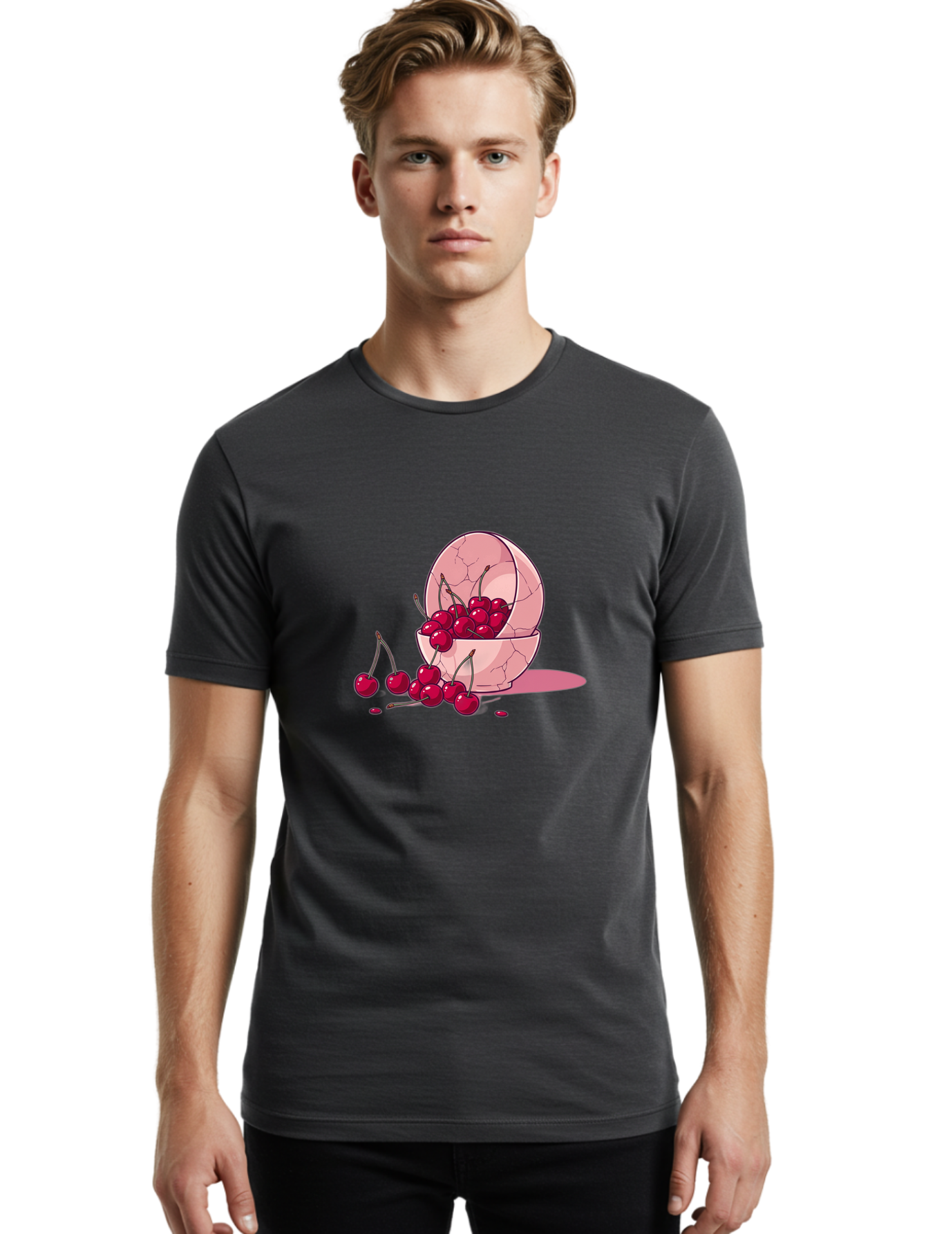 Cherries-Filling-Egg-Shell Men'S Graphic Tee, 100% Cotton, Comfortable Casual Summer Wear, Machine Washable, Vintage Camera, Old Camera, Antique Camera, Black Camera, Classic Photography, Photography Equipment, Nostalgic Device, Film Camera, Bai662