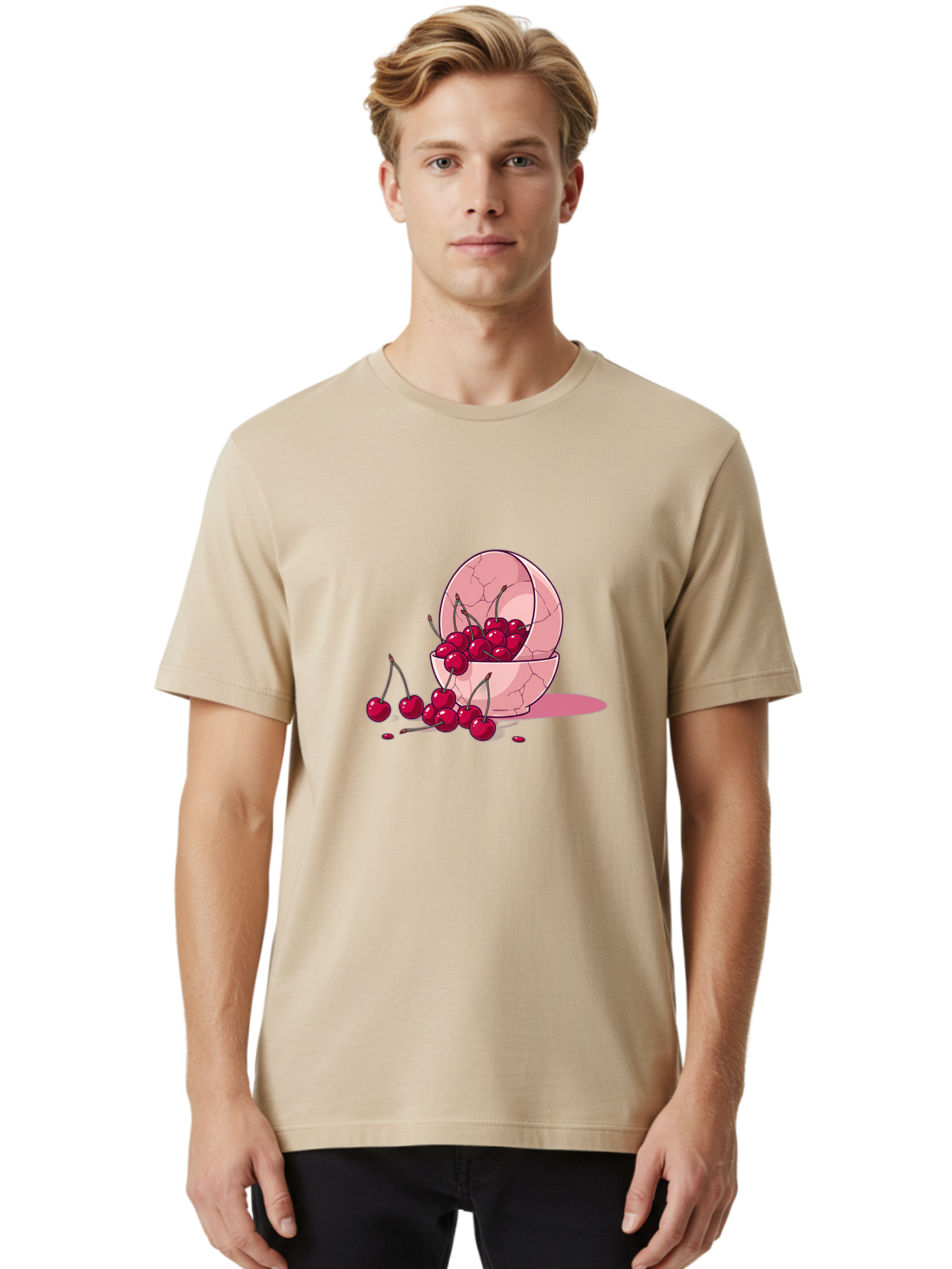 Cherries-Filling-Egg-Shell Men'S Graphic Tee, 100% Cotton, Comfortable Casual Summer Wear, Machine Washable, Vintage Camera, Old Camera, Antique Camera, Black Camera, Classic Photography, Photography Equipment, Nostalgic Device, Film Camera, Bai662