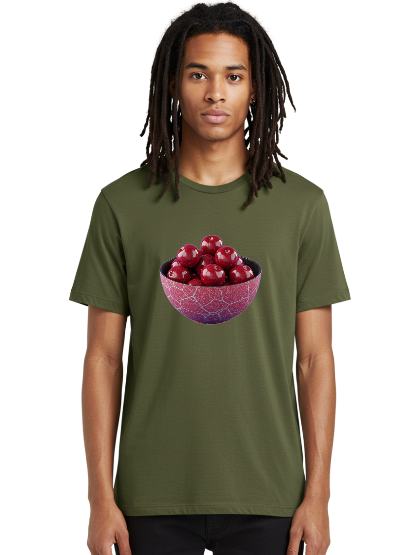 Cherries-In-A-Bowl-1 Men'S Graphic Tee, 100% Cotton, Comfortable Casual Summer Wear, Machine Washable, Vintage Camera, Old Camera, Antique Camera, Black Camera, Classic Photography, Photography Equipment, Nostalgic Device, Film Camera, Bai663