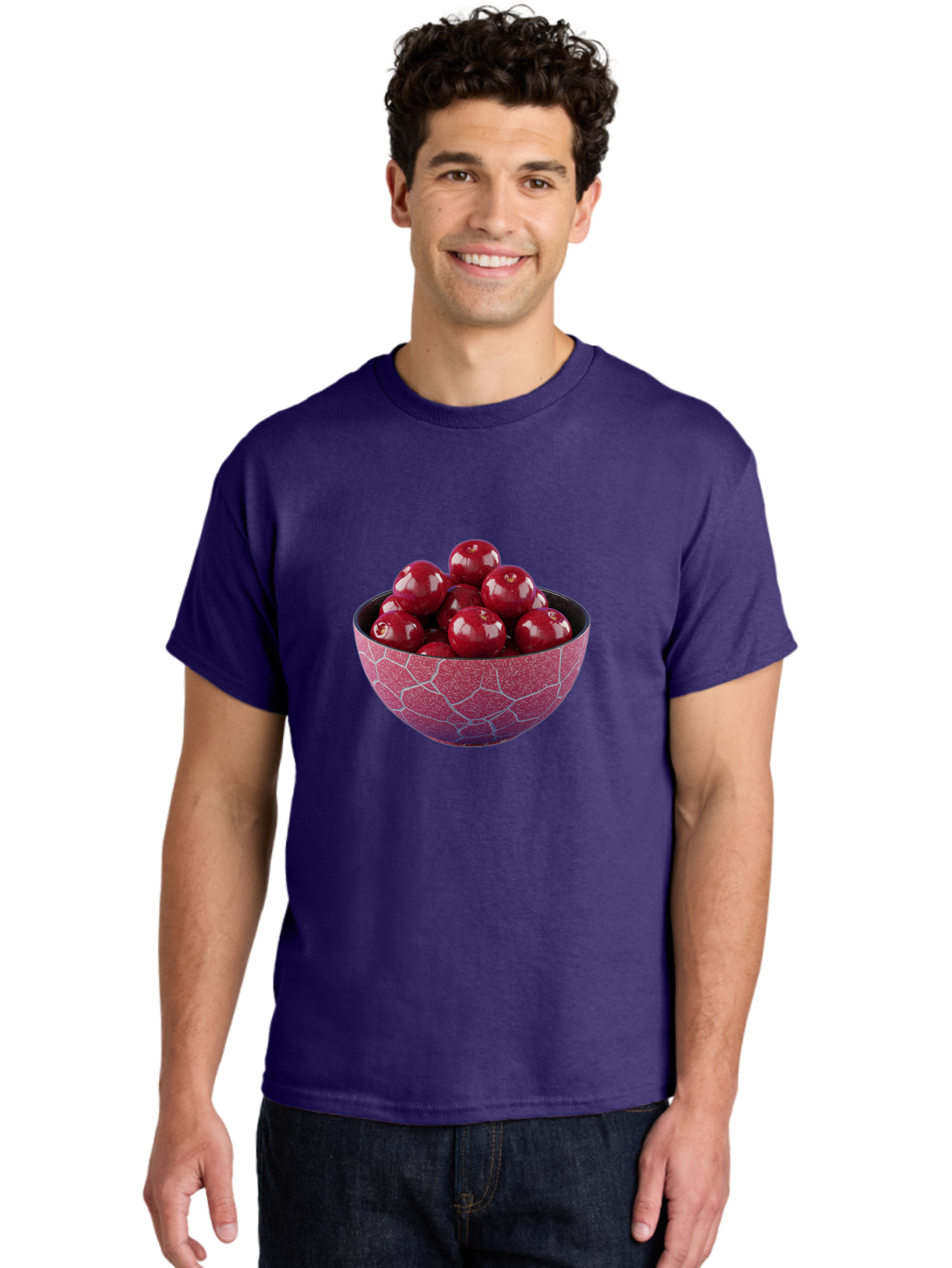 Cherries-In-A-Bowl-1 Men'S Graphic Tee, 100% Cotton, Comfortable Casual Summer Wear, Machine Washable, Vintage Camera, Old Camera, Antique Camera, Black Camera, Classic Photography, Photography Equipment, Nostalgic Device, Film Camera, Bai663
