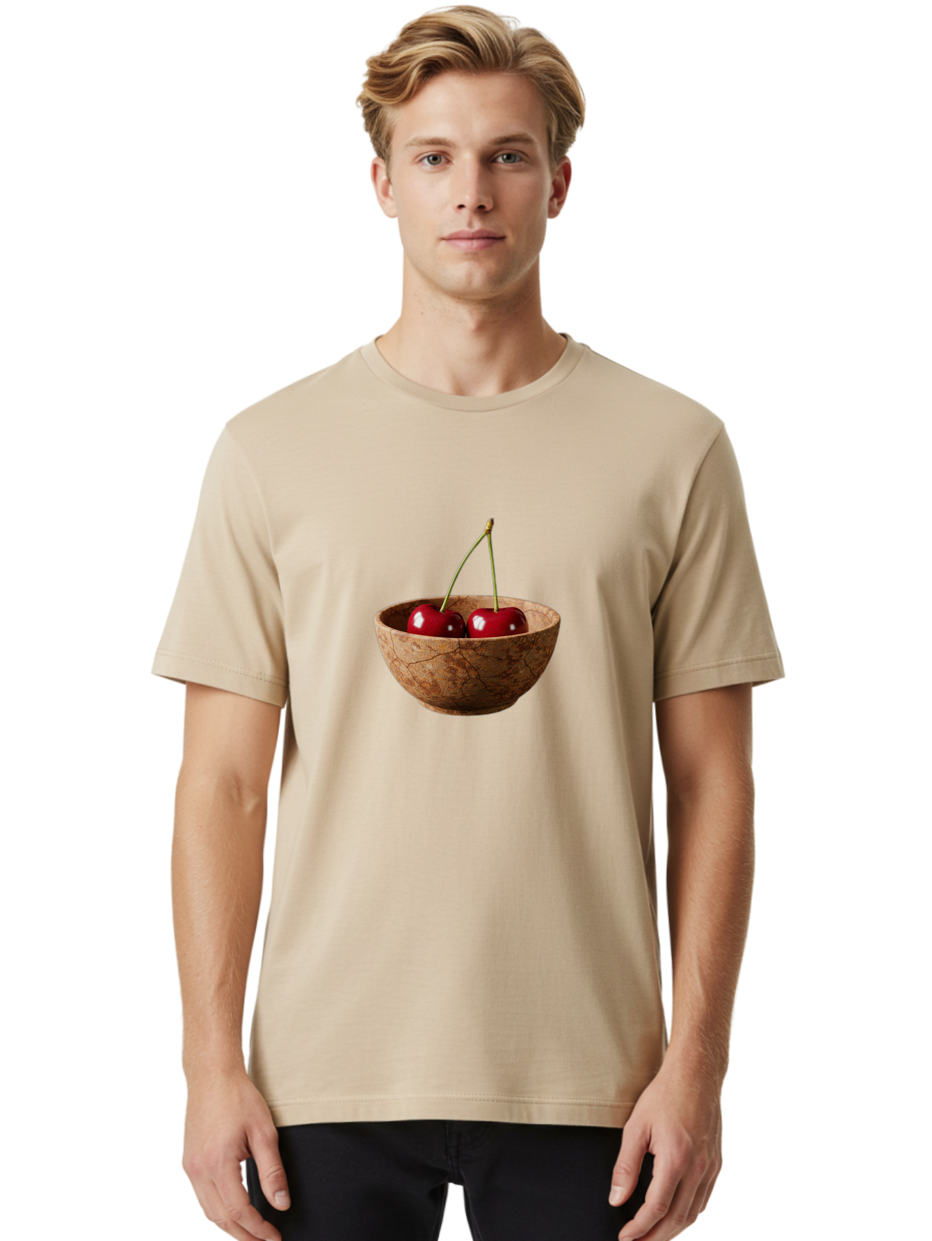 Cherries-In-A-Bowl Men'S Graphic Tee, 100% Cotton, Comfortable Casual Summer Wear, Machine Washable, Vintage Camera, Old Camera, Antique Camera, Black Camera, Classic Photography, Photography Equipment, Nostalgic Device, Film Camera, Bai666