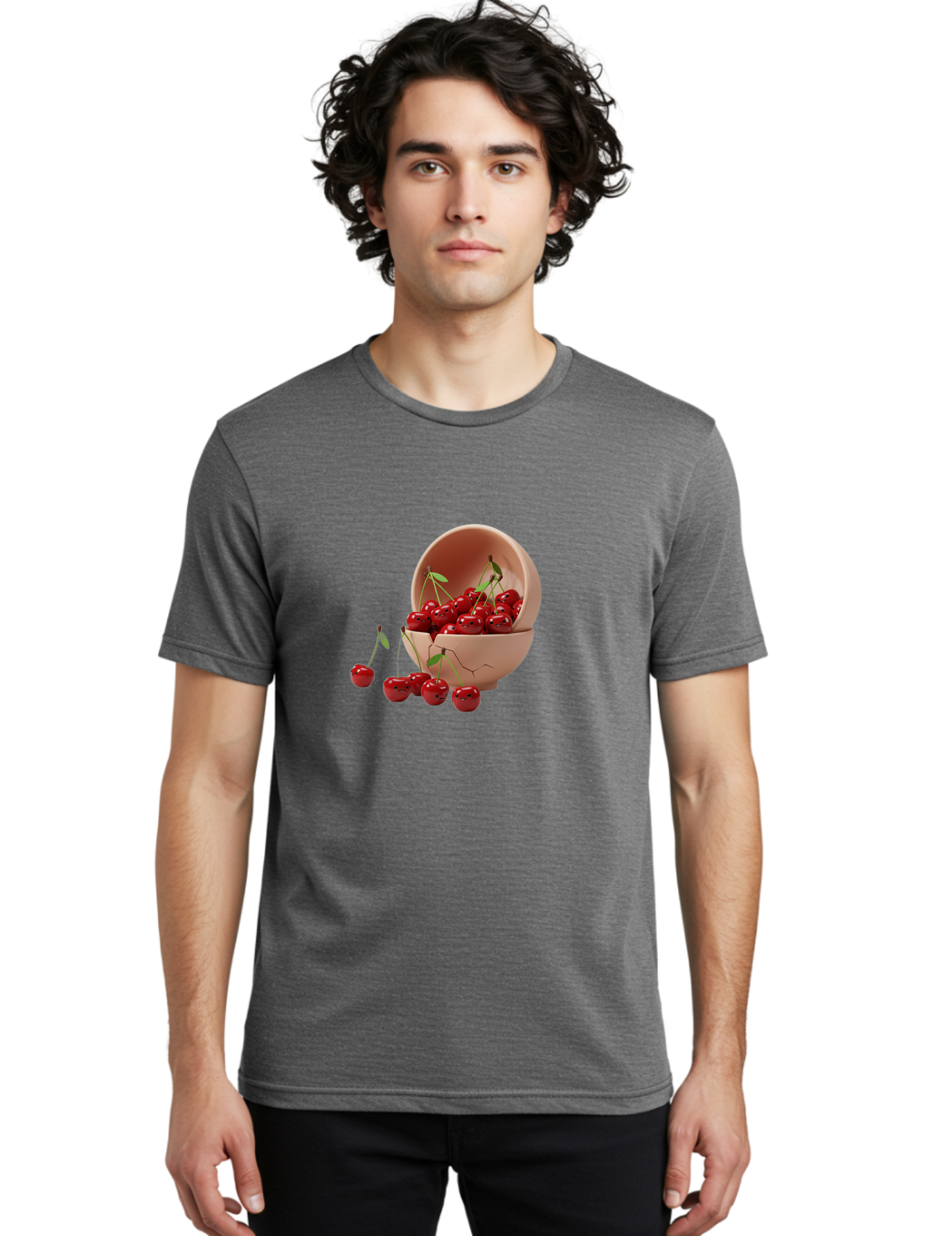 Cherries-In-A-Broken-Bowl Men'S Graphic Tee, 100% Cotton, Comfortable Casual Summer Wear, Machine Washable, Vintage Camera, Old Camera, Antique Camera, Black Camera, Classic Photography, Photography Equipment, Nostalgic Device, Film Camera, Bai667