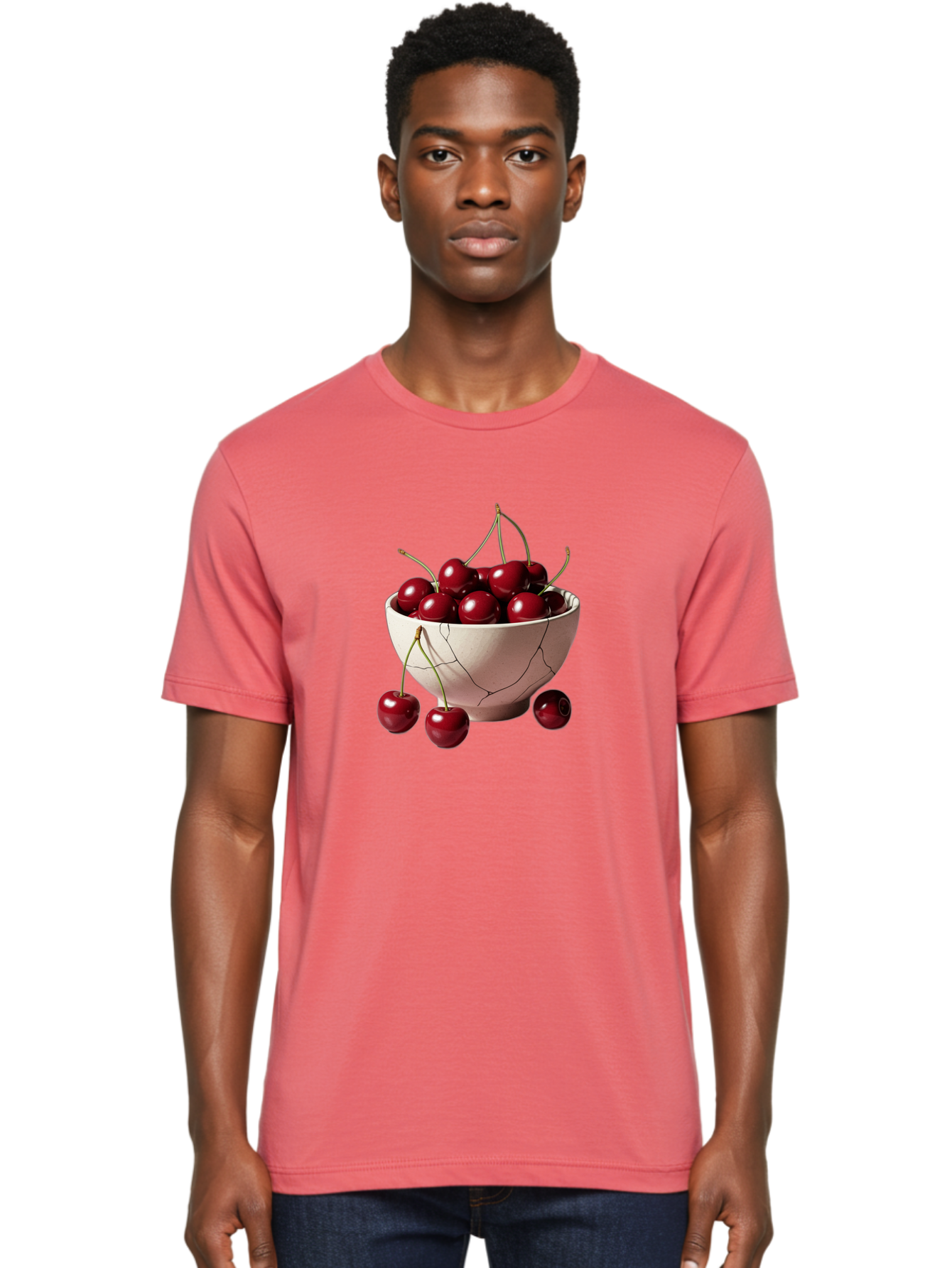 Cherries-In-A-Broken-White-Bowl Men'S Graphic Tee, 100% Cotton, Comfortable Casual Summer Wear, Machine Washable, Vintage Camera, Old Camera, Antique Camera, Black Camera, Classic Photography, Photography Equipment, Nostalgic Device, Bai668