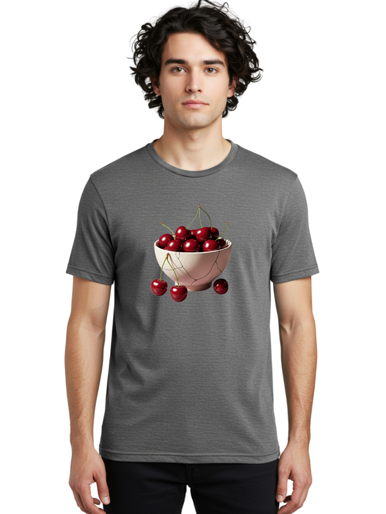 Cherries-In-A-Broken-White-Bowl Men'S Graphic Tee, 100% Cotton, Comfortable Casual Summer Wear, Machine Washable, Vintage Camera, Old Camera, Antique Camera, Black Camera, Classic Photography, Photography Equipment, Nostalgic Device, Bai668