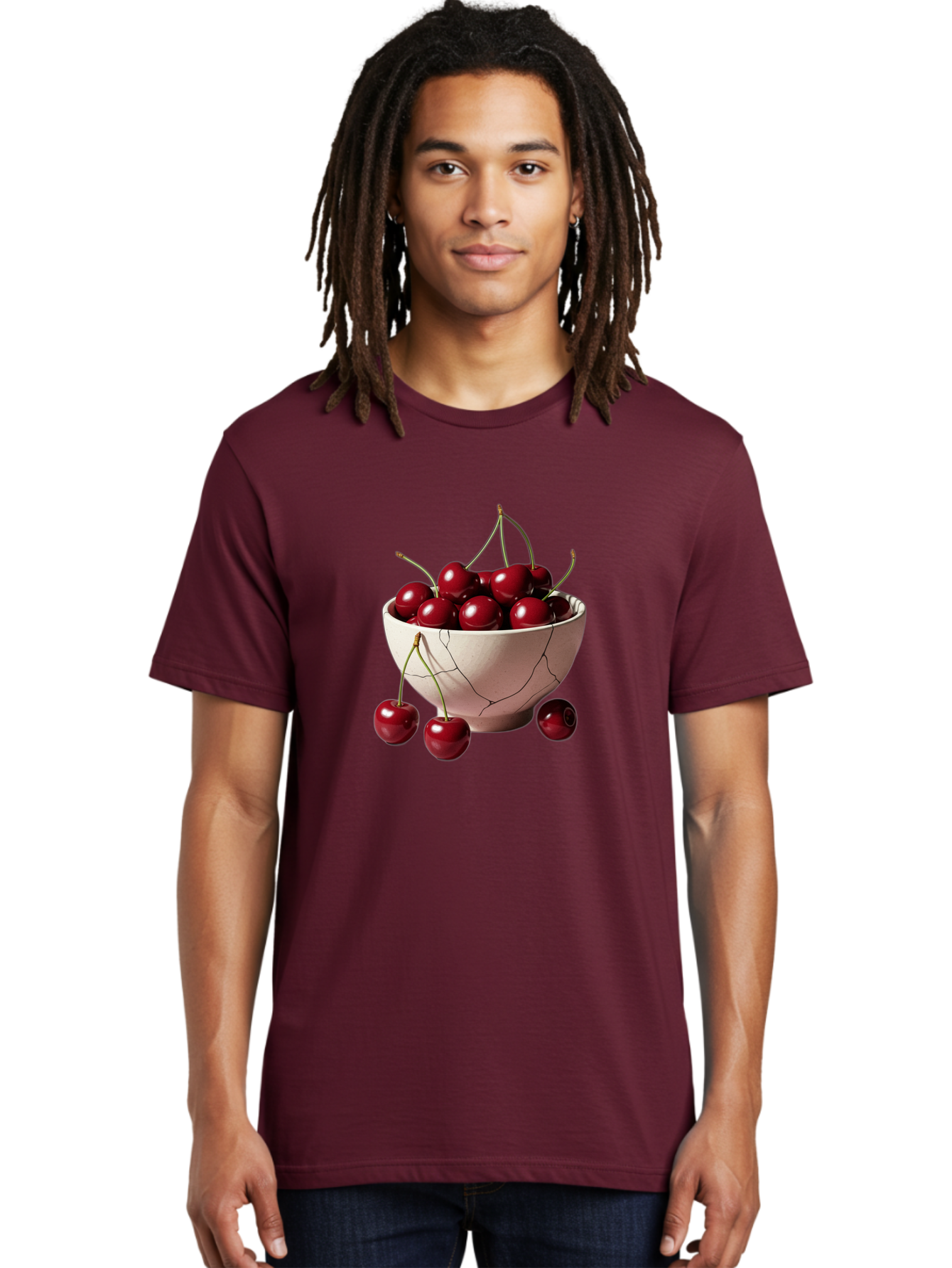Cherries-In-A-Broken-White-Bowl Men'S Graphic Tee, 100% Cotton, Comfortable Casual Summer Wear, Machine Washable, Vintage Camera, Old Camera, Antique Camera, Black Camera, Classic Photography, Photography Equipment, Nostalgic Device, Bai668