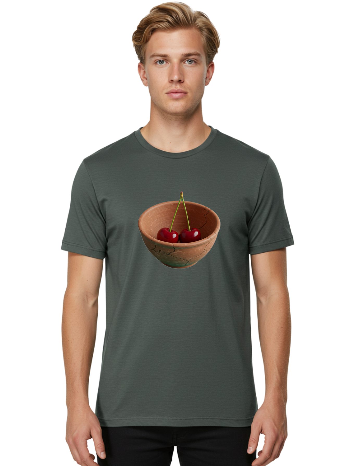 Cherries-In-A-Clay-Bowl Men'S Graphic Tee, 100% Cotton, Comfortable Casual Summer Wear, Machine Washable, Vintage Camera, Old Camera, Antique Camera, Black Camera, Classic Photography, Photography Equipment, Nostalgic Device, Film Camera, Bai669