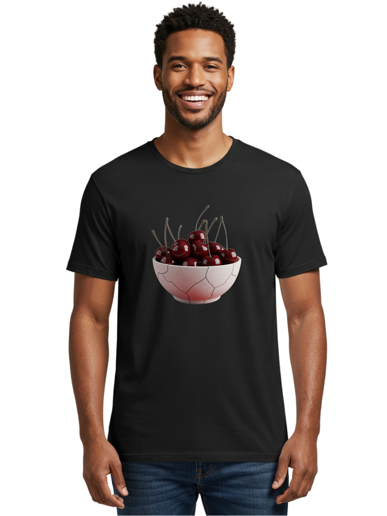 Cherries-In-A-Cracked-Bowl Men'S Graphic Tee, 100% Cotton, Comfortable Casual Summer Wear, Machine Washable, Vintage Camera, Old Camera, Antique Camera, Black Camera, Classic Photography, Photography Equipment, Nostalgic Device, Film Camera, Bai670
